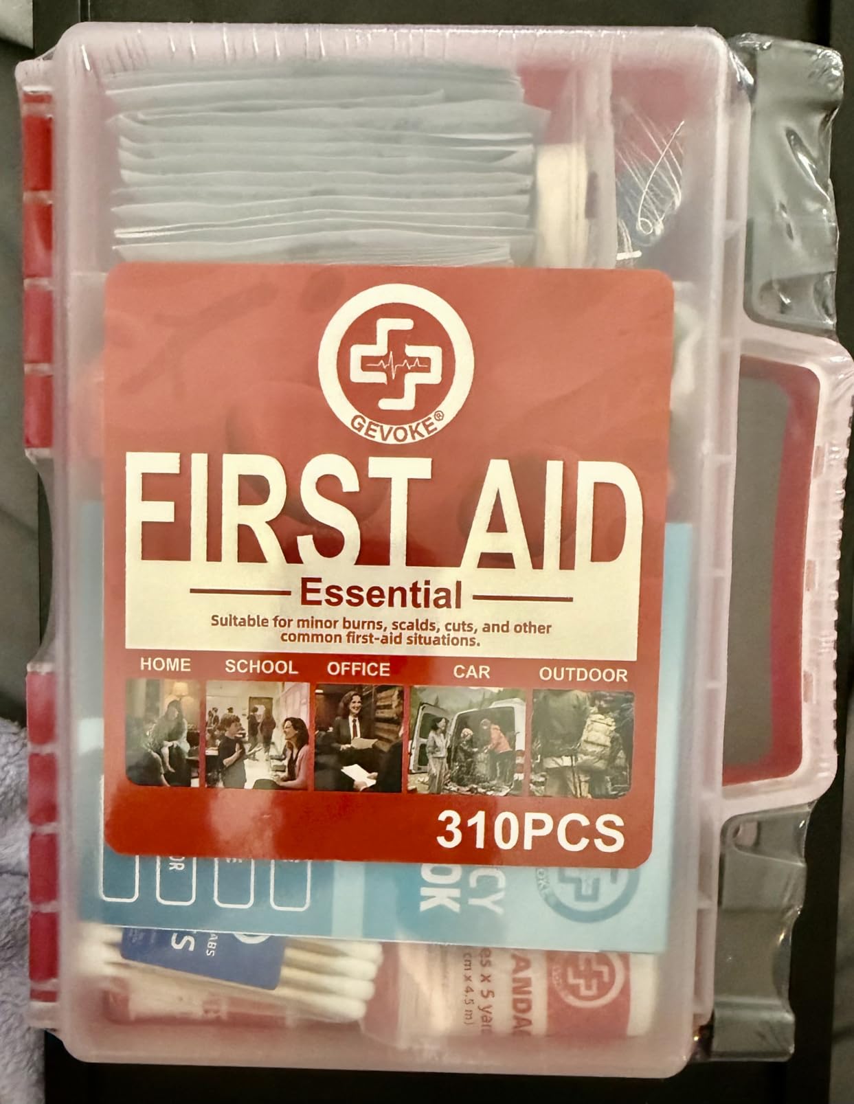 Gevoke Professional First Aid Kit, 310 Piece HardCase, Easy to Organize | Durable & Portable Case, Complete First Aid Kit for Home, Car, Camping, Travel, Hiking, Truck, Office, Sports, Outdoor customer photo 1