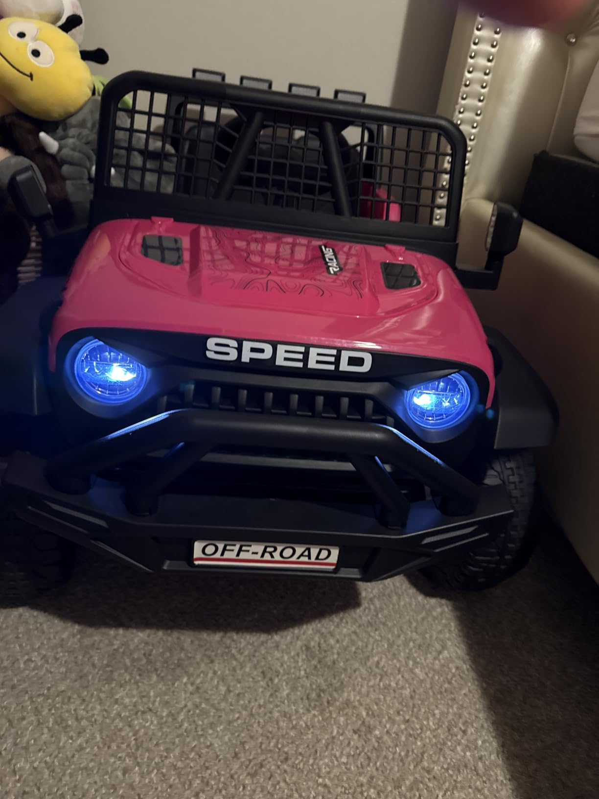 24V Ride on Toys w/Remote Control, 4WD Kids Ride on Truck Car, 3 Speed, Bluetooth Music, Wide Seat, Spring Suspension, LED Light, Birthday for Boys Girls Toddler (Black) customer photo 2