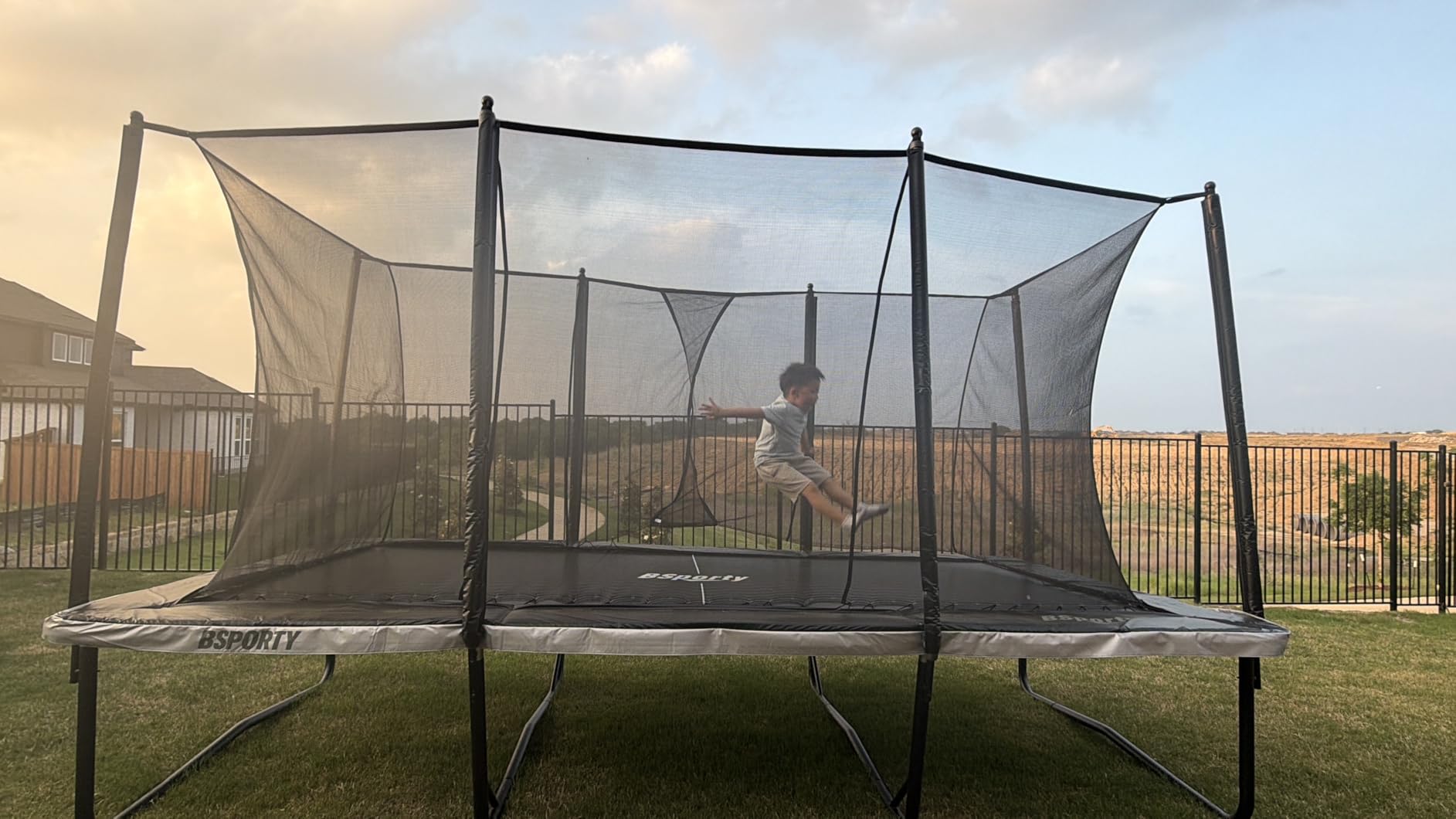 Air Rectangle Trampoline 8X14FT 1800LBS Weight Capacity Outdoor Square Gymnastics Heavy-DutyTrampolines with Net Enclosure for Kids Adults customer photo 1