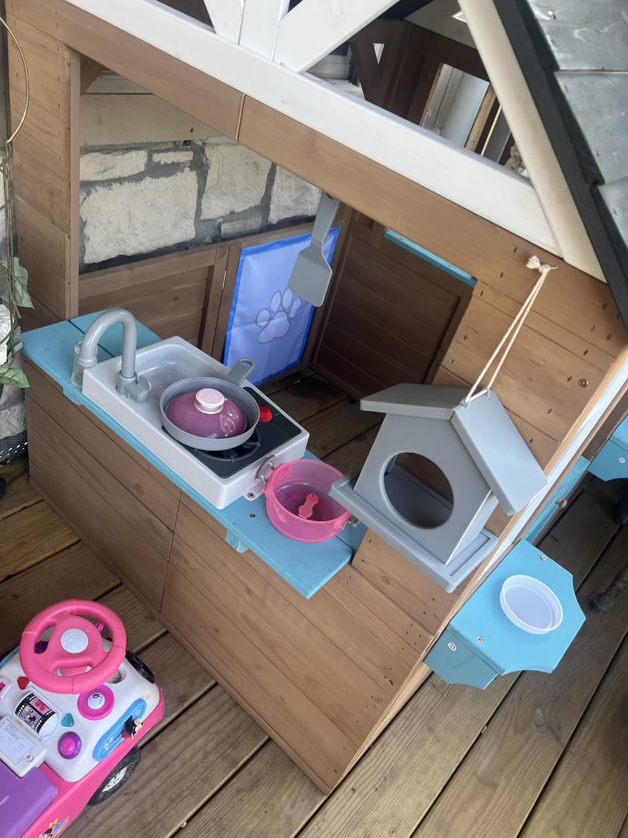 BIERUM Wooden Outdoor Playhouse for Kids with Pretend Play Ages 3-8 customer photo 1