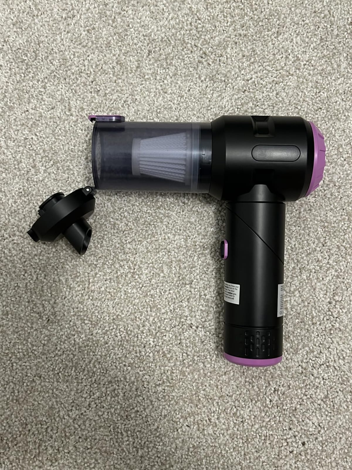 Wansimoo Handheld Car Vacuum Cleaner,25000PA Strong Cyclonic Suction Foldable Mini Vacuum Portable Cordless with Digital Display and One Touch Dust Removal for Car, Home, Office, Kitchen (Purple) customer photo 1