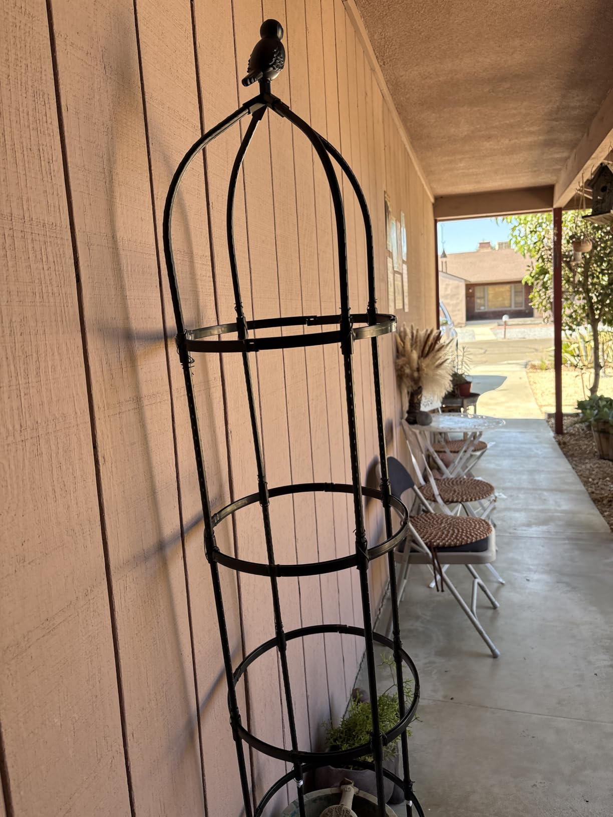 4 Pack Garden Obelisk Trellis for Climbing Plants Outdoor, 6FT Adjustable Metal Plant Support with 3 Decorative Tops, Black Rustproof Trellis for Roses, Tomatoes, Clematis & Vines customer photo 2