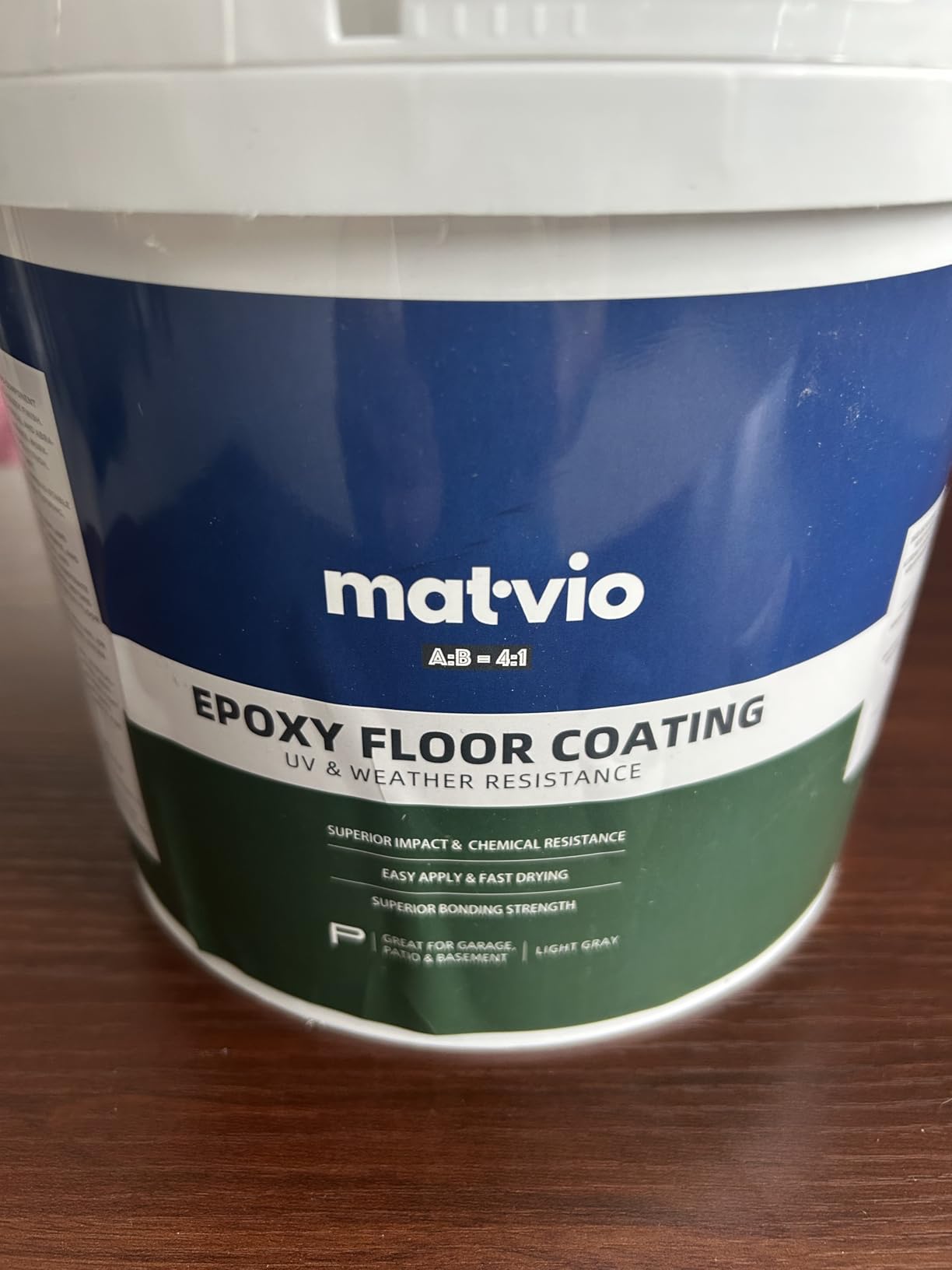 2-Part Epoxy Floor Coating | 1.06 Gal | 1:1 Mix Ratio | Low VOC, Garage & Basement Floor Paint | Anti-Slip, Chemical Resistant, 4H Hardness | Self-Leveling High-Gloss Finish for 270 Sq.Ft Per Coat customer photo 2