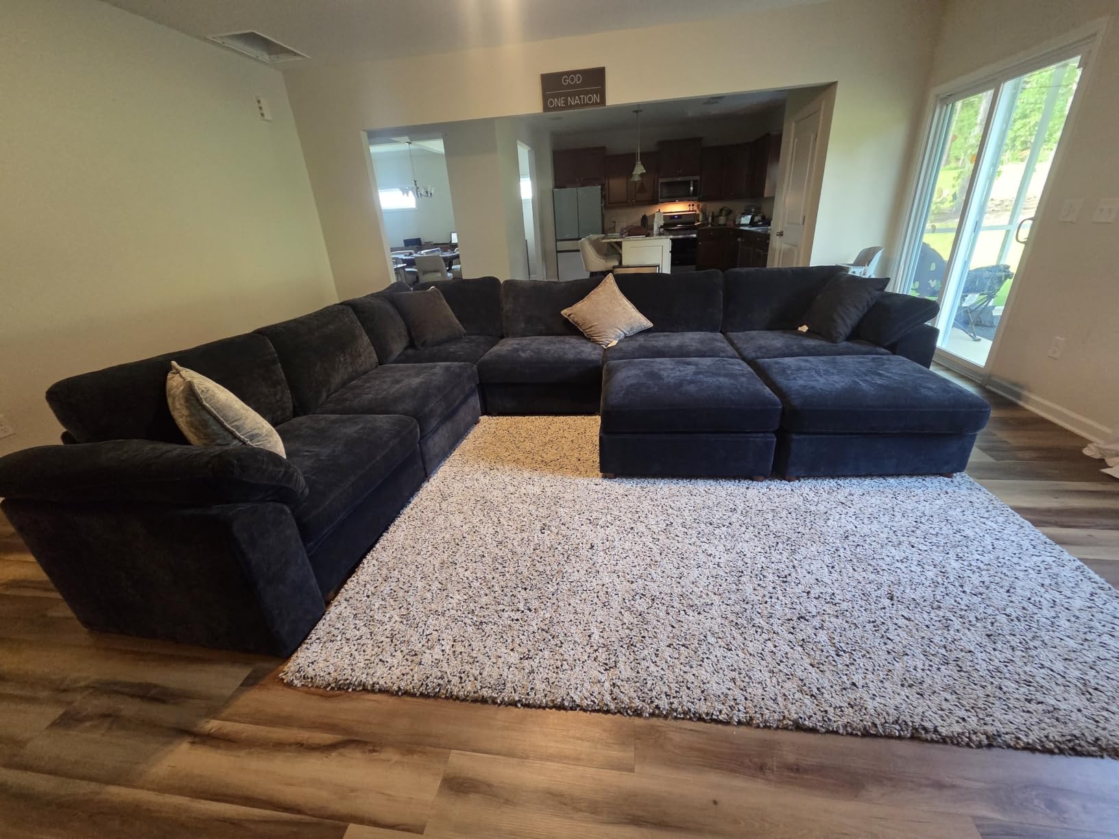 EASE MOOSE Oversized Sectional Modular Sofa, Comfty Deep Seat Couch for Living Room,Solid Wood Frame Sofa,Removable and Washable,Grey customer photo 1