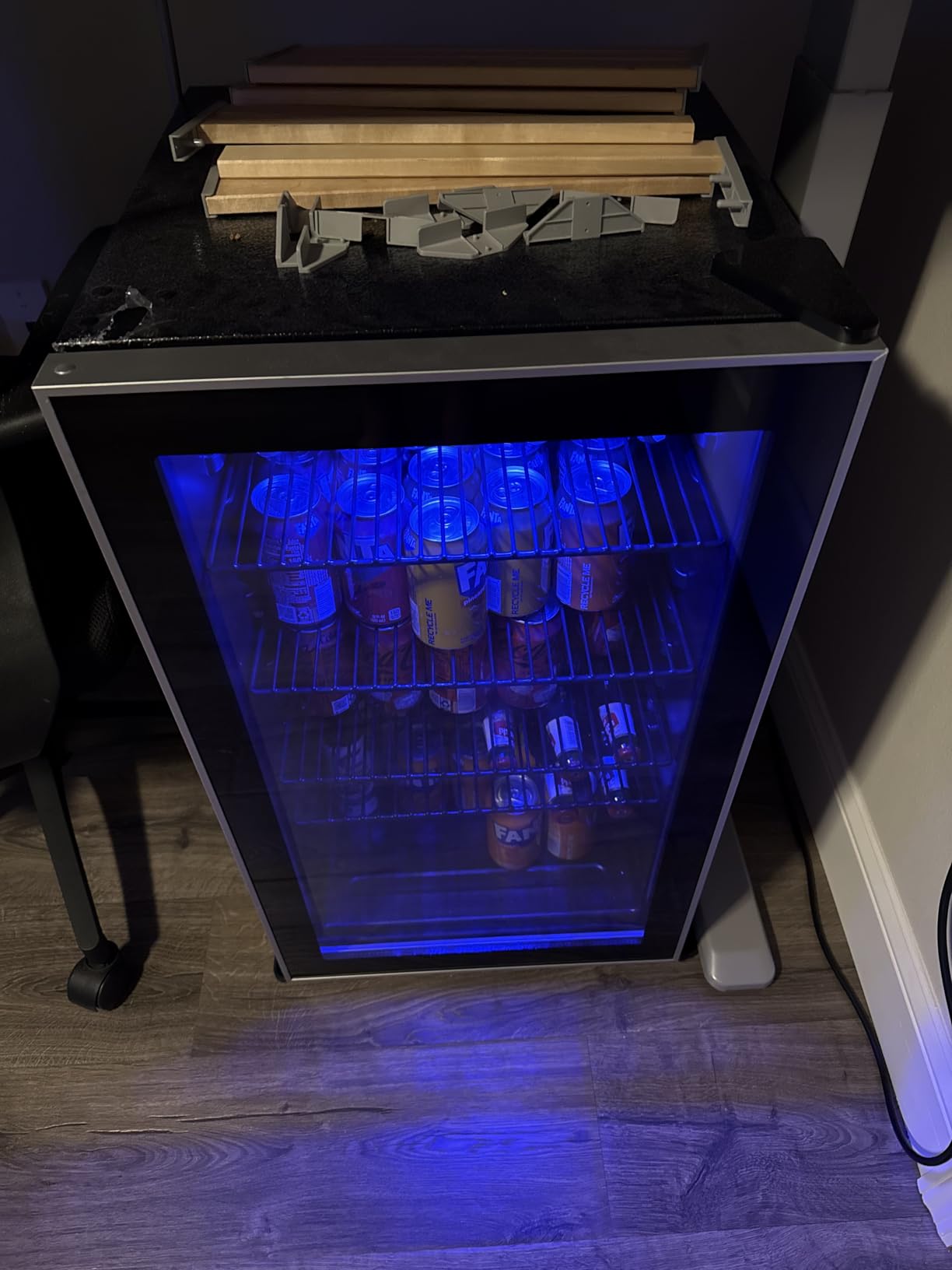 Electactic Wine Cooler 37 Bottle Freestanding Fridge with Stainless Steel Reversible Glass Door, 145 Can Beverage Refrigerator Quiet Compressor for Home Kitchen Bar, 4.5 Cu.ft Silver customer photo 2
