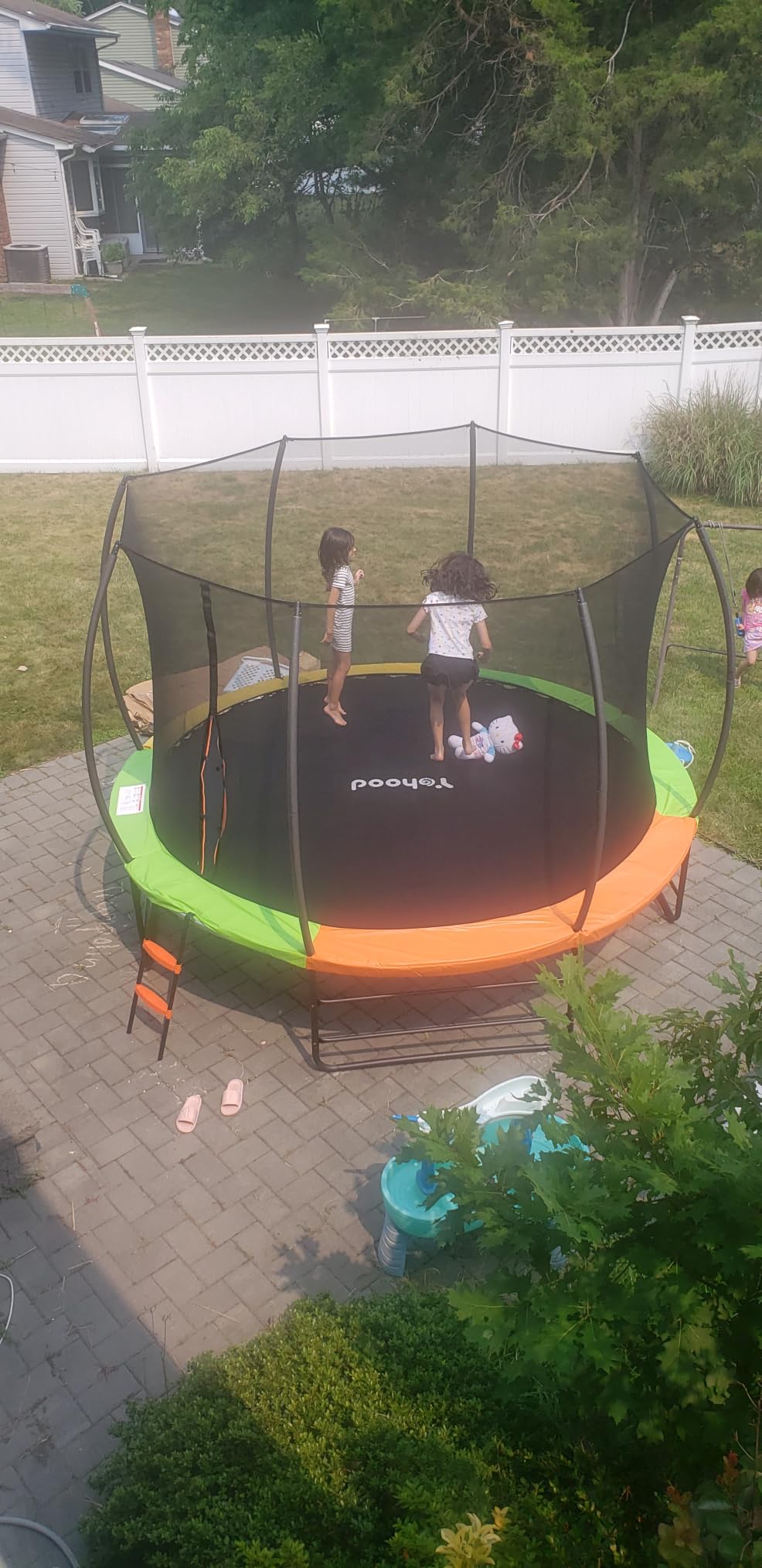 Yohood Trampoline Outdoor 12FT 14FT, Recreational Trampolines with Enclosure Net and Ladder, ASTM Approved for Kids and Adults, with Additional 8 Stabilizer Bars and Anti-Rust Coated Galvanized Frame customer photo 1