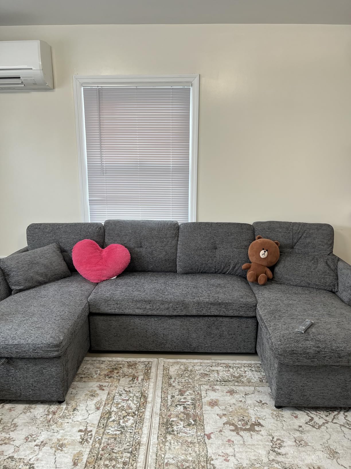 Huatean Home Oversized Sleeper Sofa Couch, Sectional Sofa Bed, Dark Grey customer photo 1