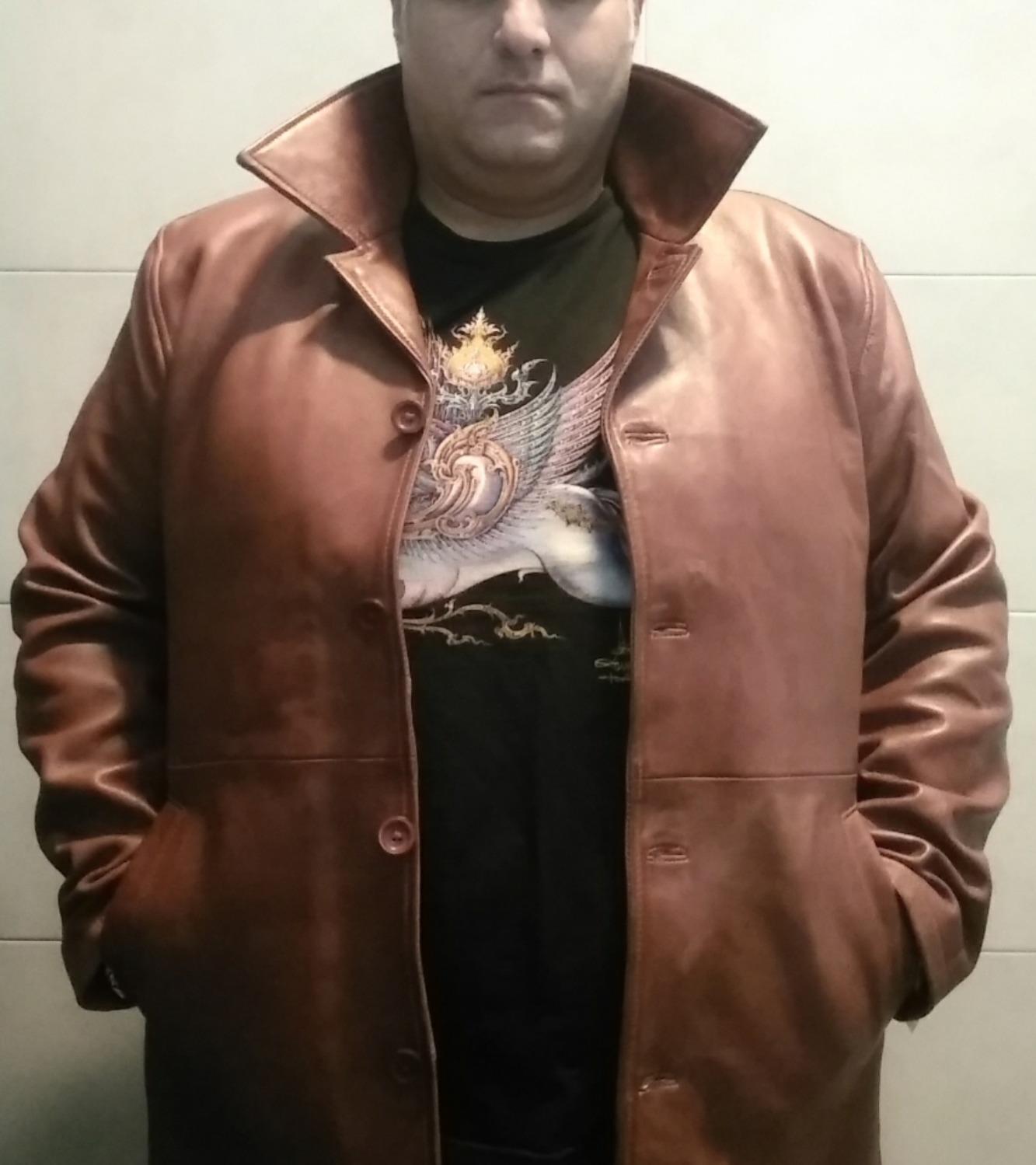 Decrum Real Lambskin Leather Car Coat Mid Length Long Jackets For Men customer photo 2
