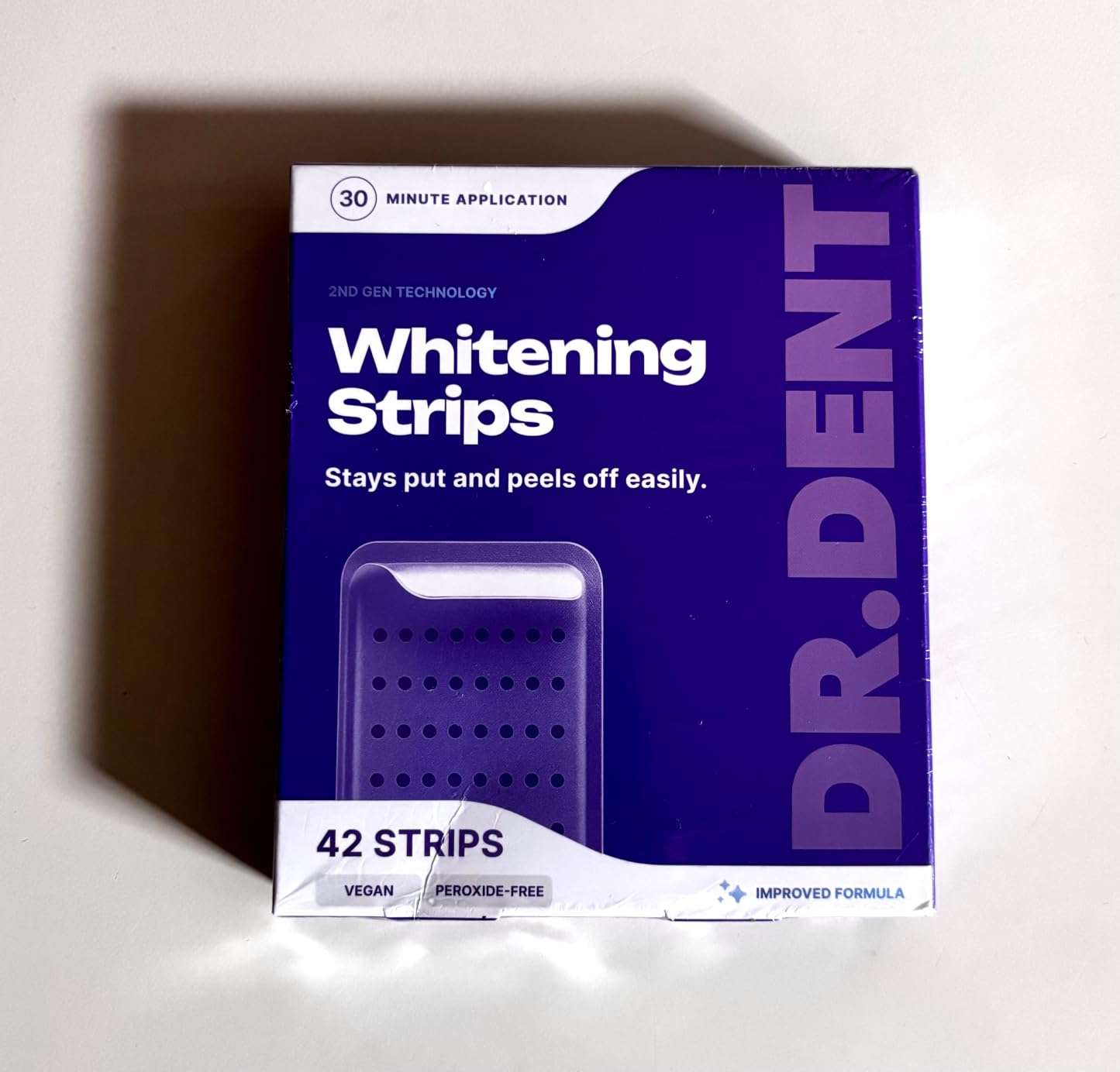 DRDENT Purple Teeth Whitening Strips - 42 Strips (21 Treatments) - Peroxide Free Pap Whitening - Color Correcting Purple customer photo 1