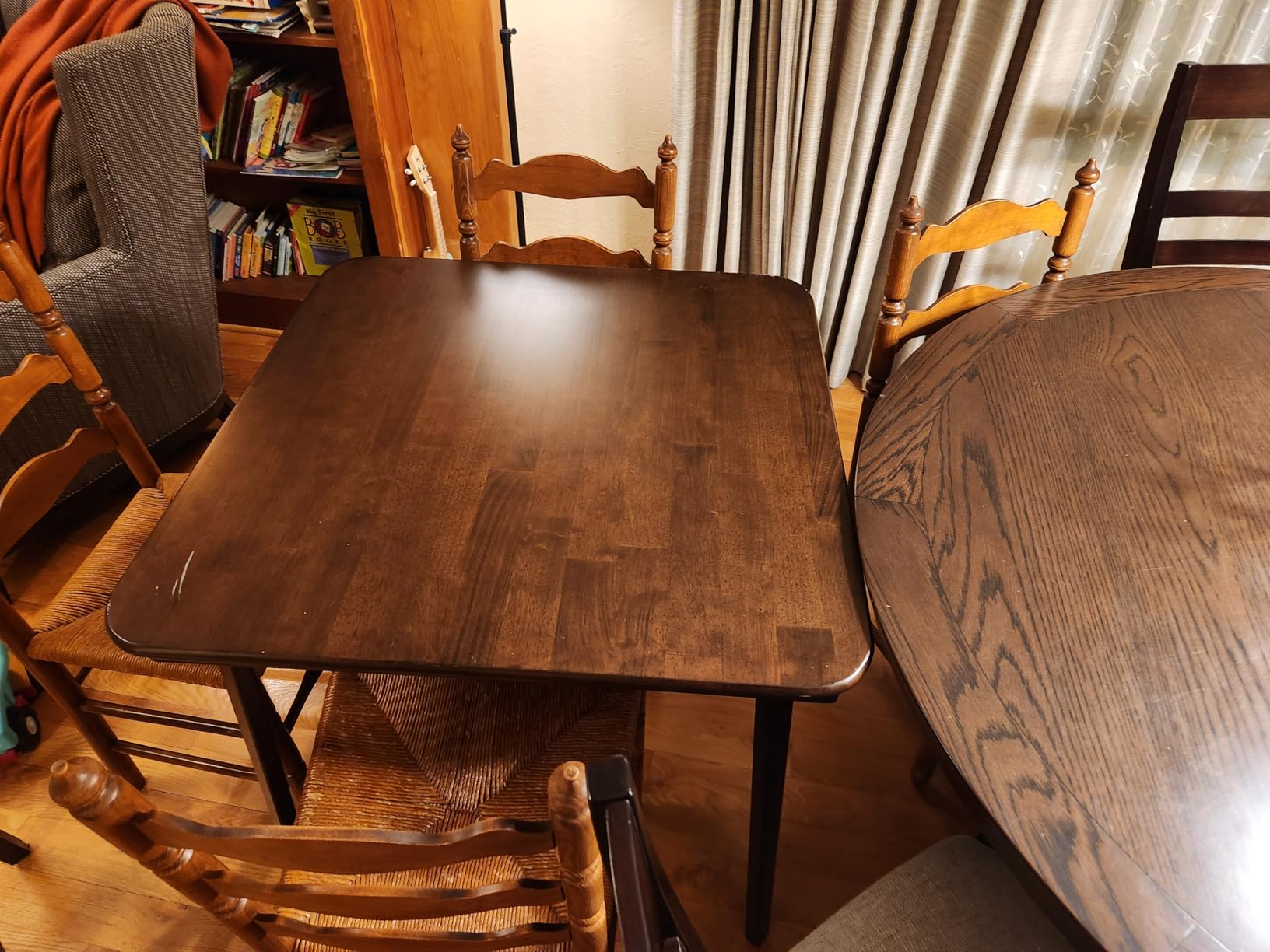 Stakmore Classic Straight Edge Square Folding Card Table 32x32 - No Assembly Wooden Foldable Card Table, Bridge, Board Game, Steel Mechanism, Folding Legs, Space-Saving, Driftwood Frame customer photo 2