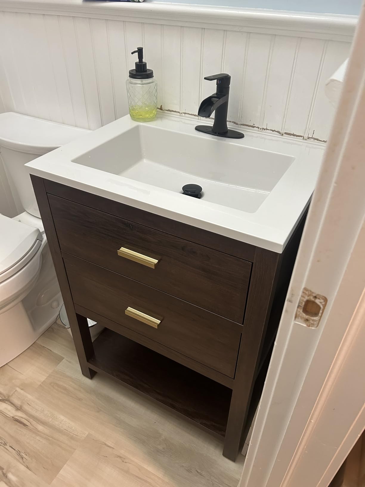 30 Inch Bathroom Vanity with Sink, Rustic Brown customer photo 1