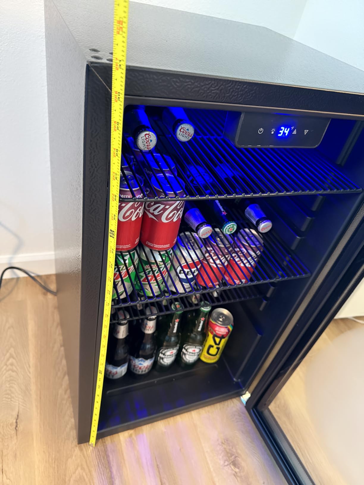 Icyglee 126 Can Mini Fridge, 3.2 Cu.Ft Beverage Refrigerator, NEW Black customer photo 1