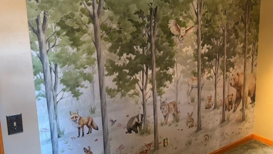Vintage Forest Mural Wallpaper Peel and Stick for Bedroom 82