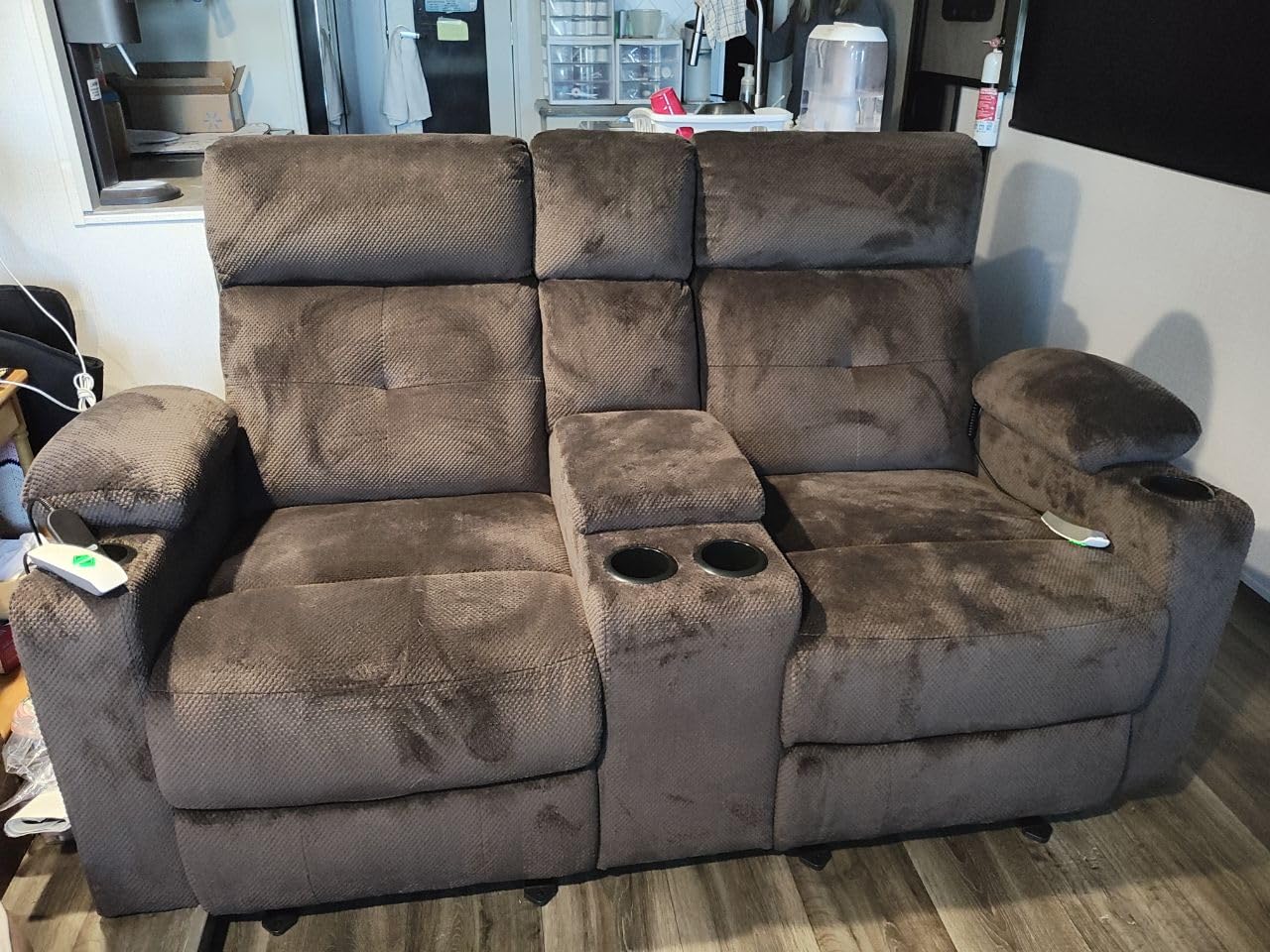 Power Reclining Sofa with Heat and Massage| RV Wall Hugger Recliner Sofa with Electric Tilt | RV 3 Seater Recliner Sofa for Living Room customer photo 1