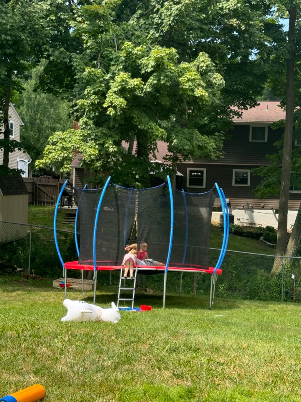 Zupapa Square Rectangle Trampoline 2000LBS Capacity No-Gap Design 14X14FT Outdoor Trampoline with Safety Net and Non-Slip Ladder 10-Year Quality Assurance Perfect for Backyard Fun customer photo 1