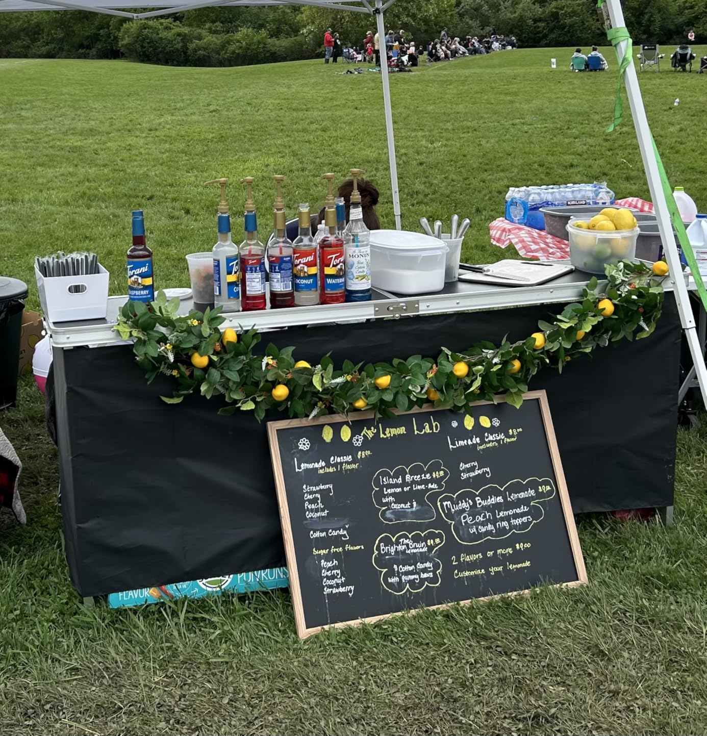 VEVOR Folding Portable Bar Table, 38.6 x 15.2 x 34.3 in, with Carry Bag, Storage Shelf, and Detachable Skirt, Quick and Easy Setup, Foldable Mobile Bartending Station for Events, Party, Tradeshow customer photo 2