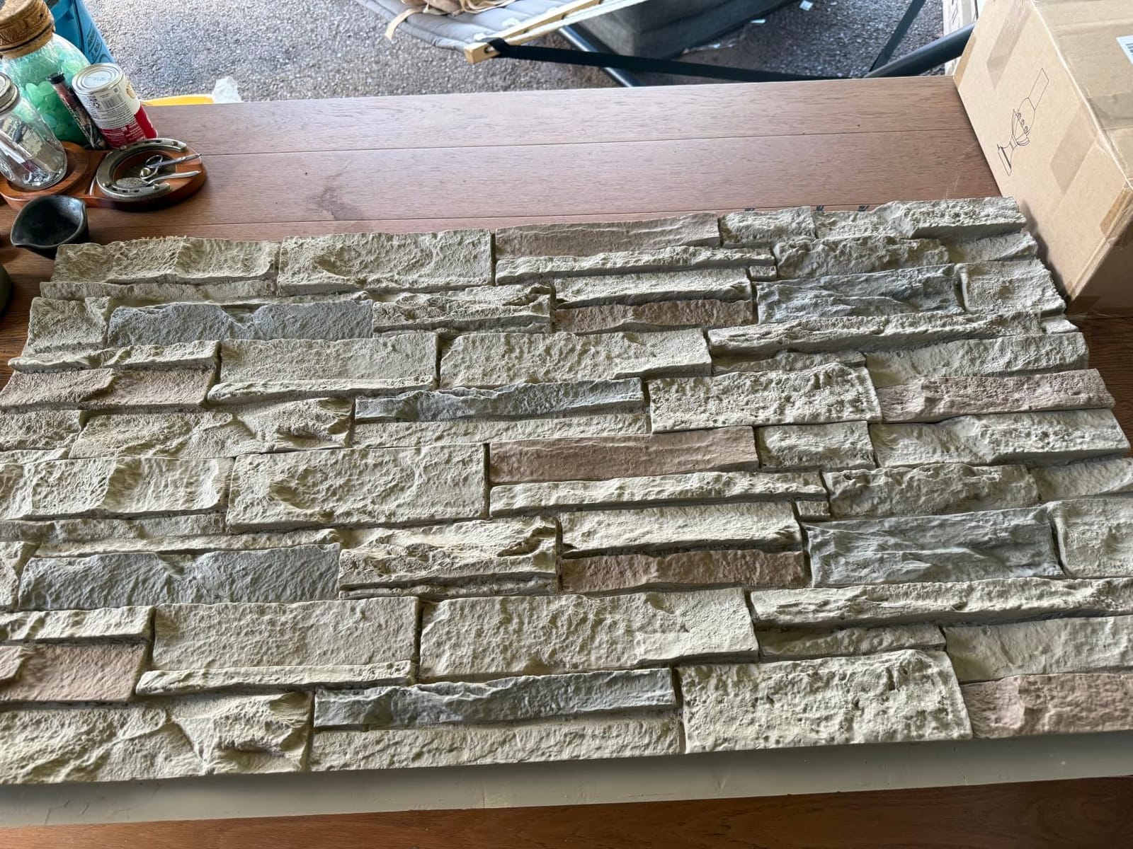 Faux Stone Wall Panels, 6-Pack PU Stone Veneer for Indoor/Outdoor, 3D Artificial Rock Siding for Fireplace Surround & TV Accent Wall, Roman Black Rock, 47.3