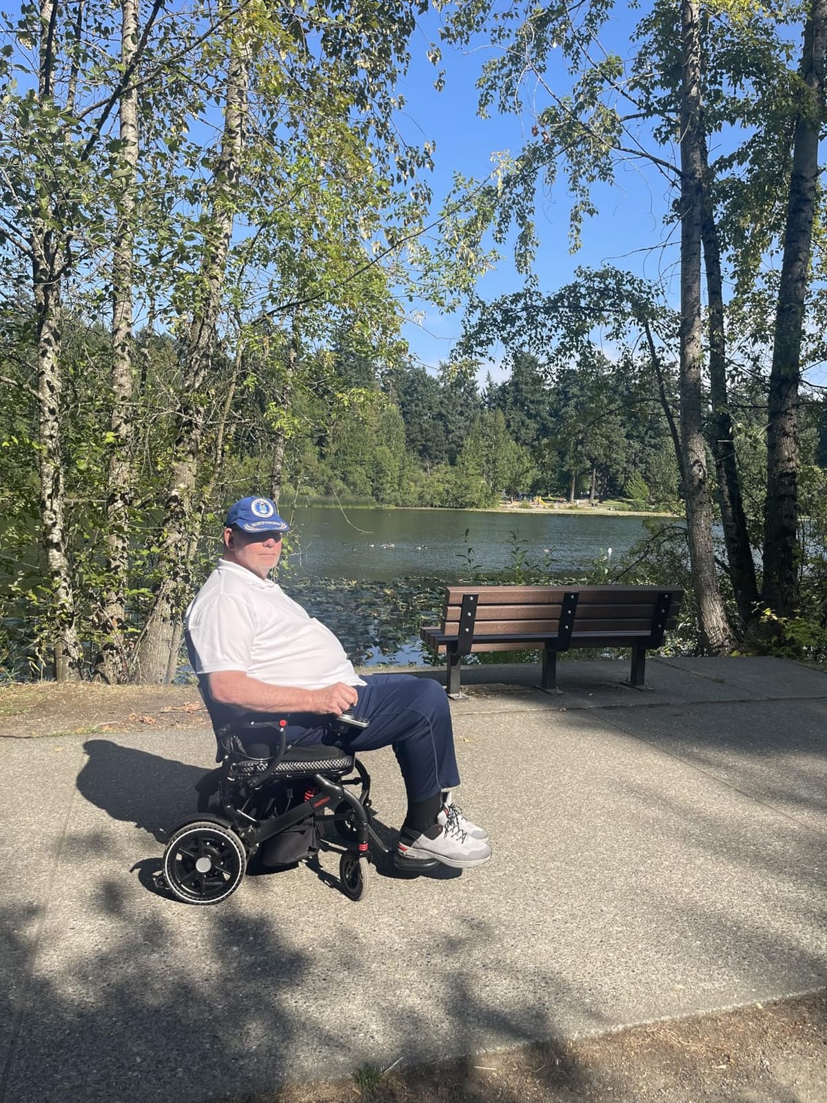 Electric Wheelchairs for Adults Foldable 36LBS Lightweight Frame, Airline Approval, 15 Miles Travel Range& 500W Brushless Motors Power Motorized for Seniors& Max Supports 350 LBS& LED Light-Red customer photo 2