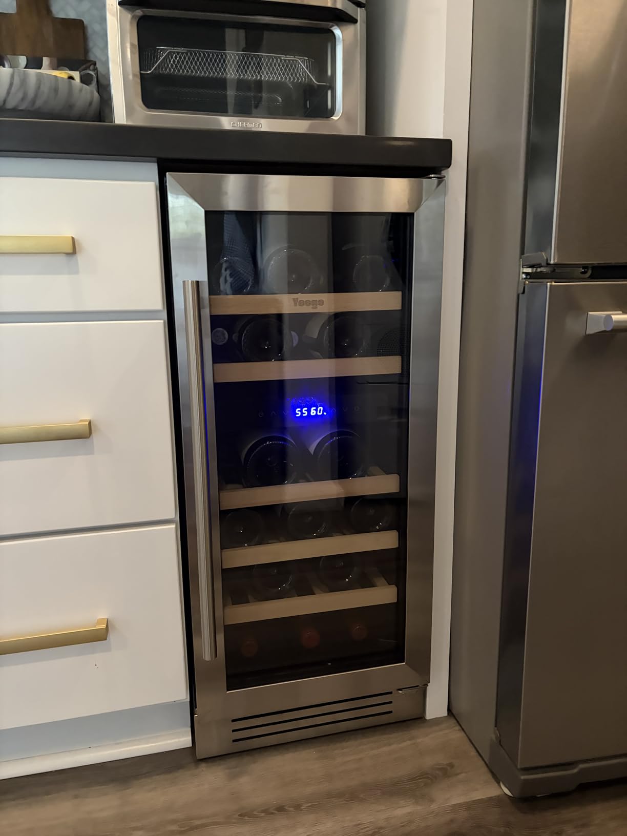 Yeego 24 Inch Wine Fridge, 52 Bottle Dual Zone Wine Cooler with Left Hinged customer photo 2