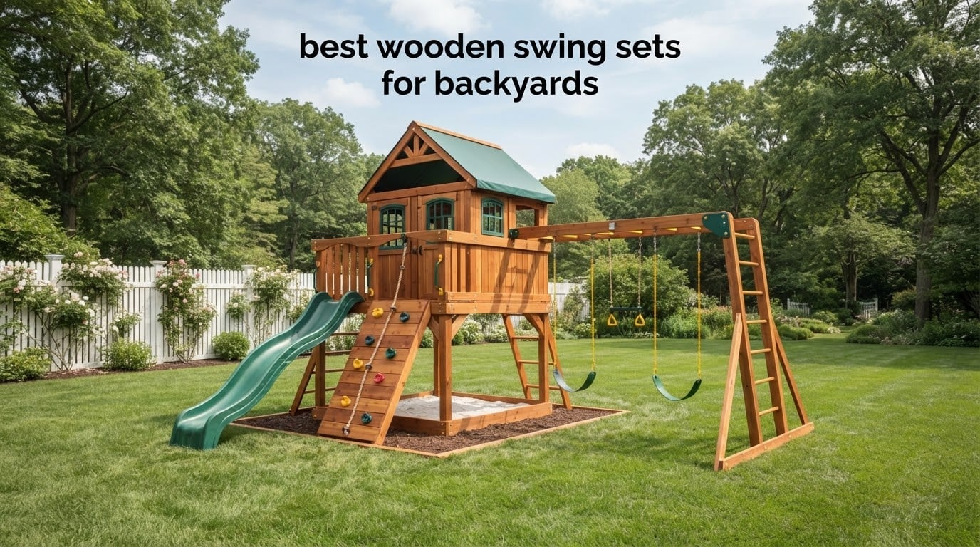 best wooden swing sets for backyards