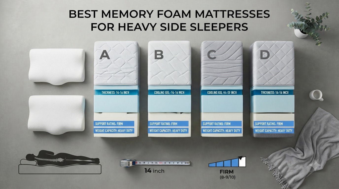best memory foam mattresses for heavy side sleepers