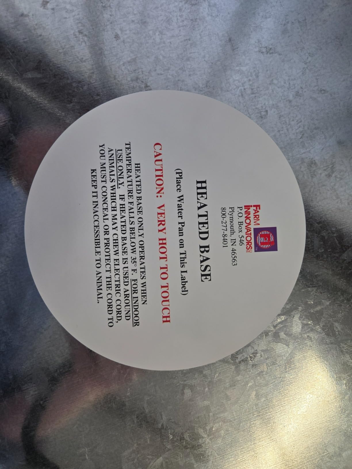 Farm Innovators HP-125 Heated Base for Metal Poultry Founts, 125W customer photo 2