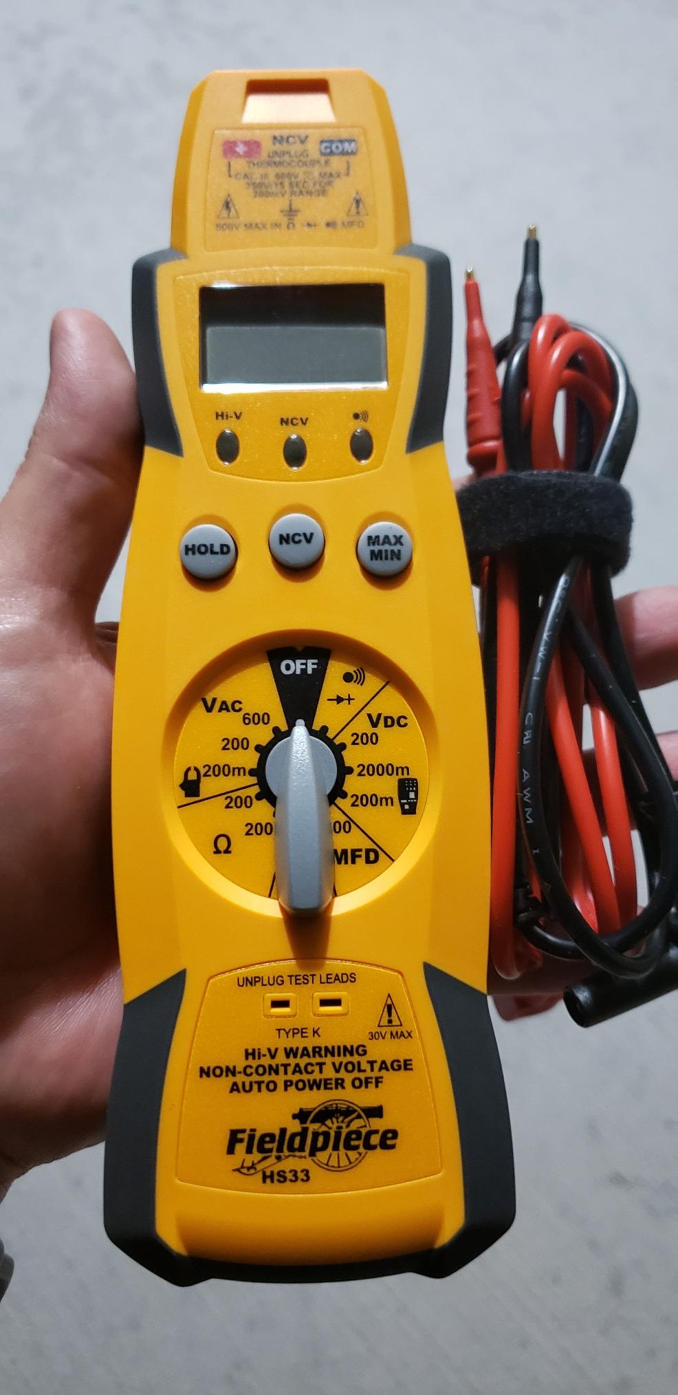 Fieldpiece HS33 Expandable Manual Ranging Stick Multimeter for HVAC/R – 400A Clamp - Non-Contact Voltage with Temperature to 1000°F - Capacitance and K-Type Thermocouple - HVAC Electrical Tester customer photo 2