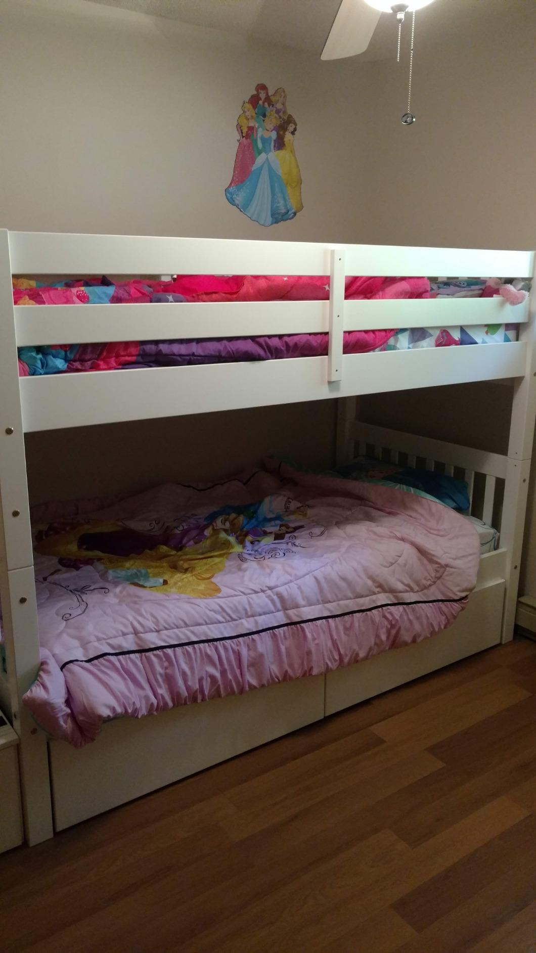 Bedz King Stairway Bunk Beds Twin Over Twin, 3 Step Drawers, 2 Storage Drawers, White customer photo 2