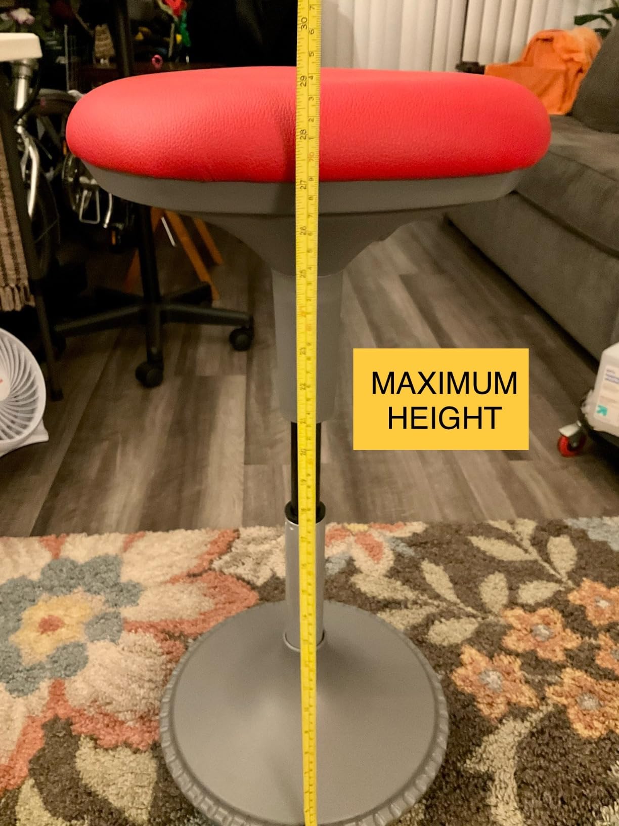 Learniture Adjustable Height Active Learning Stool for Office Desks and Classrooms, Foam-Padded Backless Wobble Stool with Rocking Motion, Gray customer photo 1