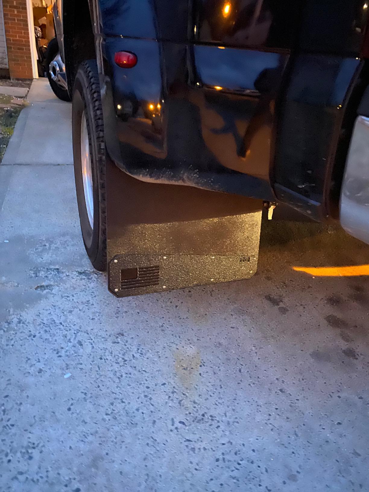REK GEN ‘Merica Mud Flaps Dually - Heavy Duty Mud Flaps for Trucks and Dually Truck Accessories - Stainless Steel - Easy Install Splash Guard - Made in USA (Black Flag) customer photo 2