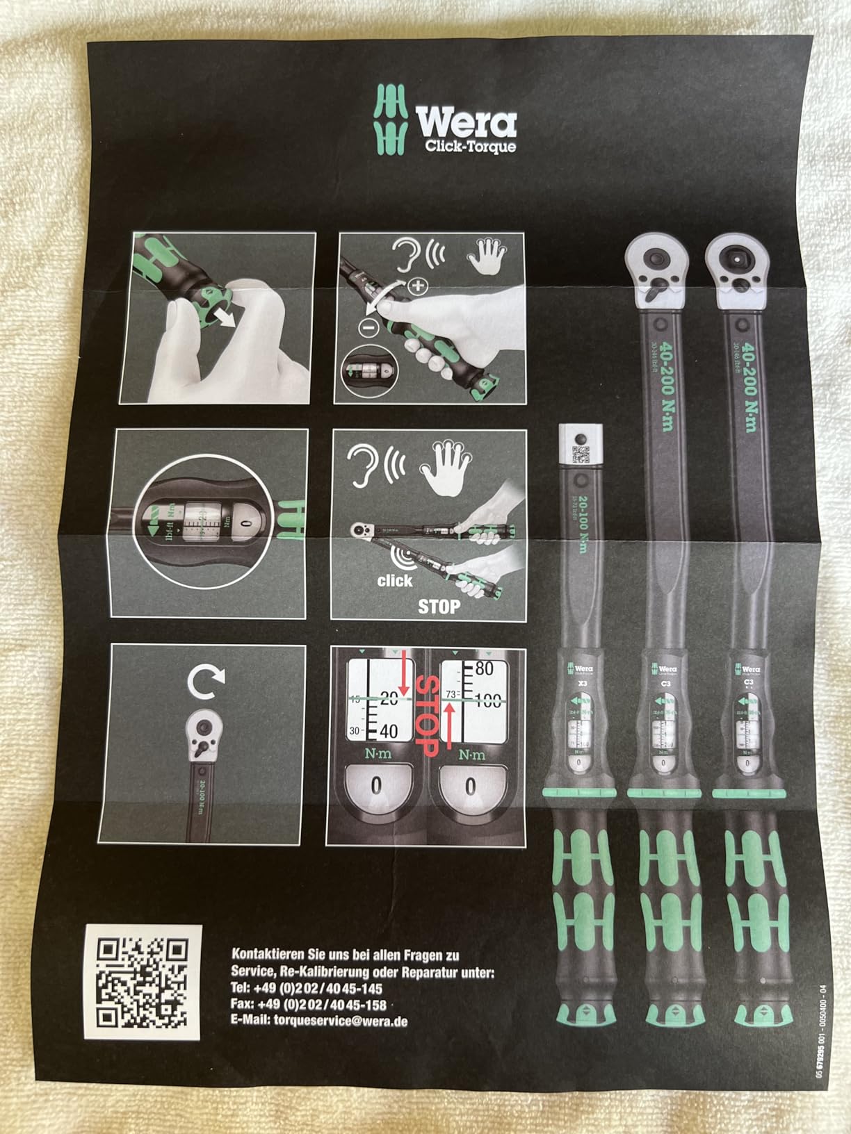 Wera 05075604001 CLICK-TORQUE A 5 TORQUE WRENCH WITH REVERSIBLE RATCHET 2.5-25 NM 1/4