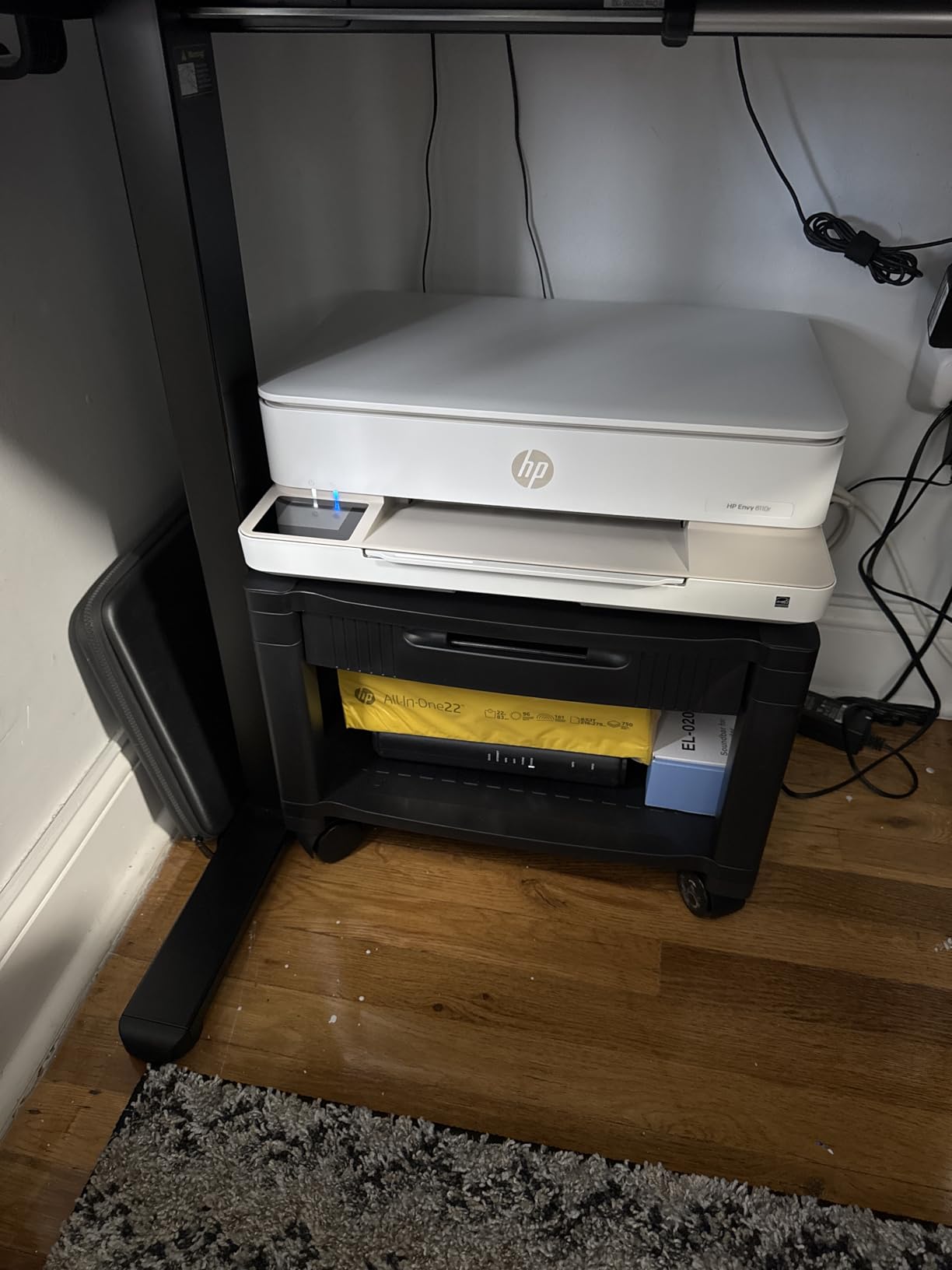 HUANUO Printer Stand with Storage Drawer, Locking Wheels, Under Desk Cart customer photo 2