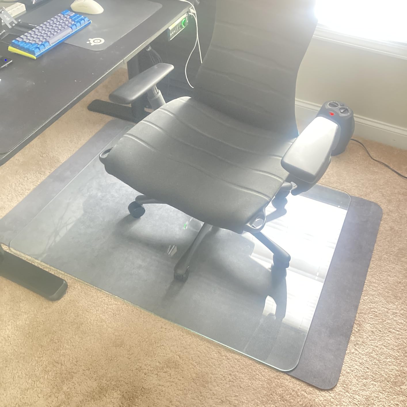 Lorell Tempered Glass Chairmat, 48
