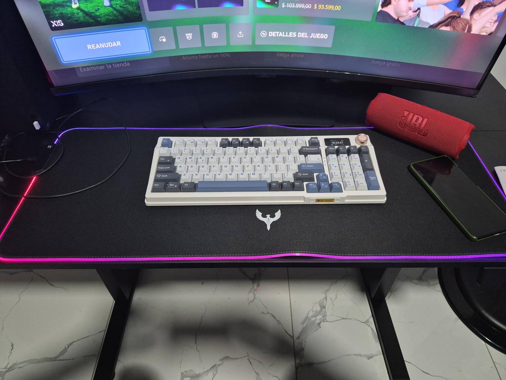 BladeHawks RGB Gaming Mouse Pad Extra Large Extended 31.5x12 Inch-Black customer photo 2