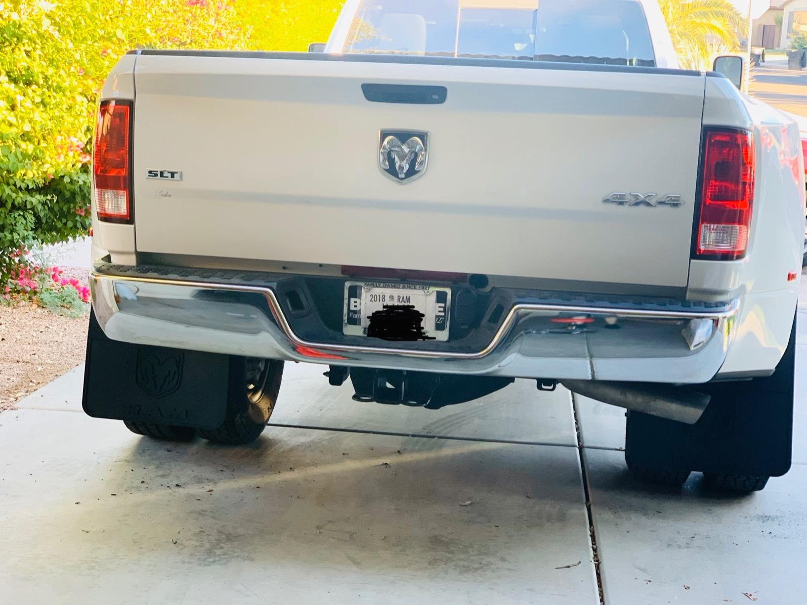 Mopar 2010-2018 Dodge RAM 3500 Dually Rear Rubber Black Splash Guards New OME customer photo 1