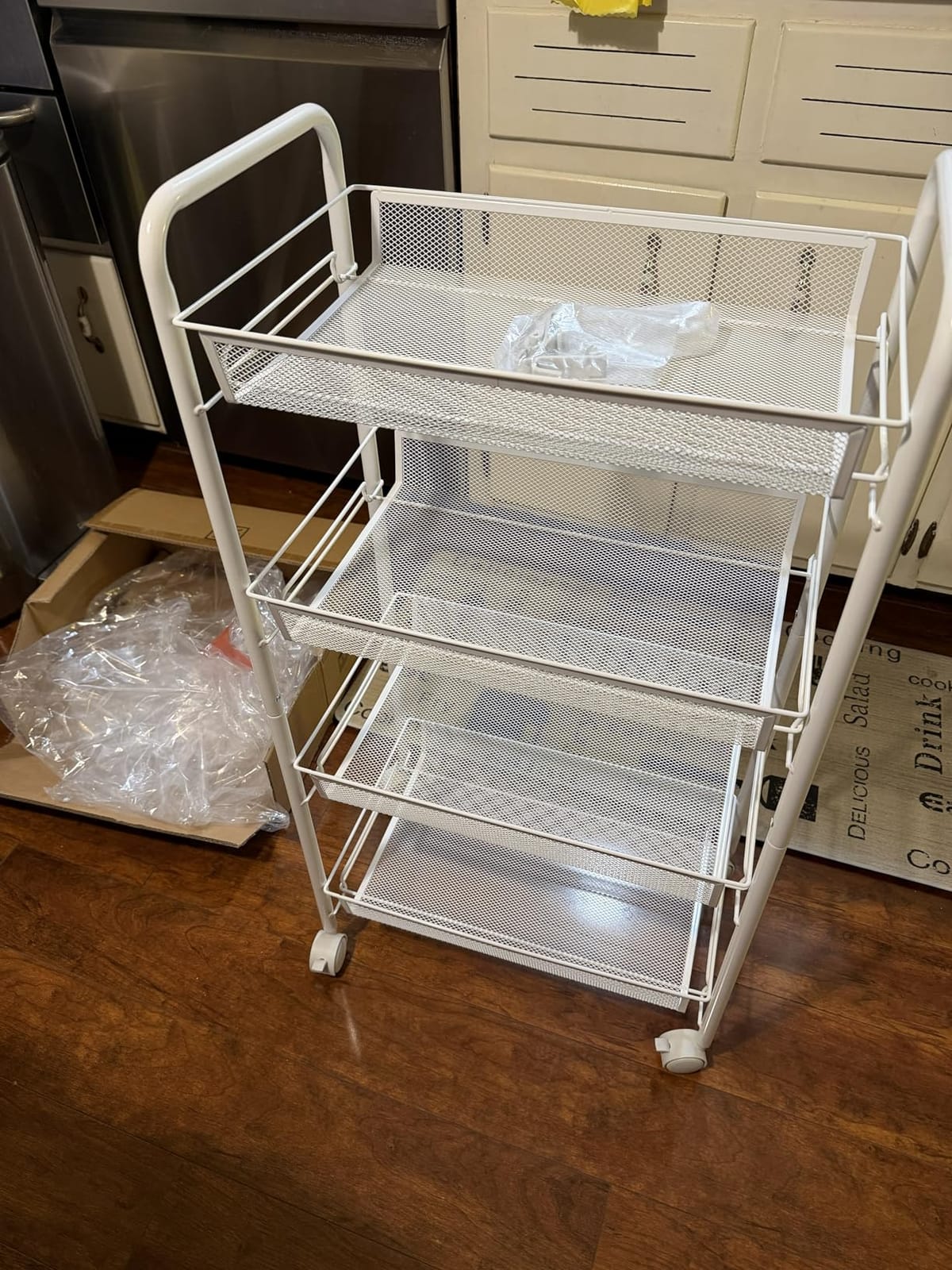 3-Tier Mesh Rolling Cart - 24.8