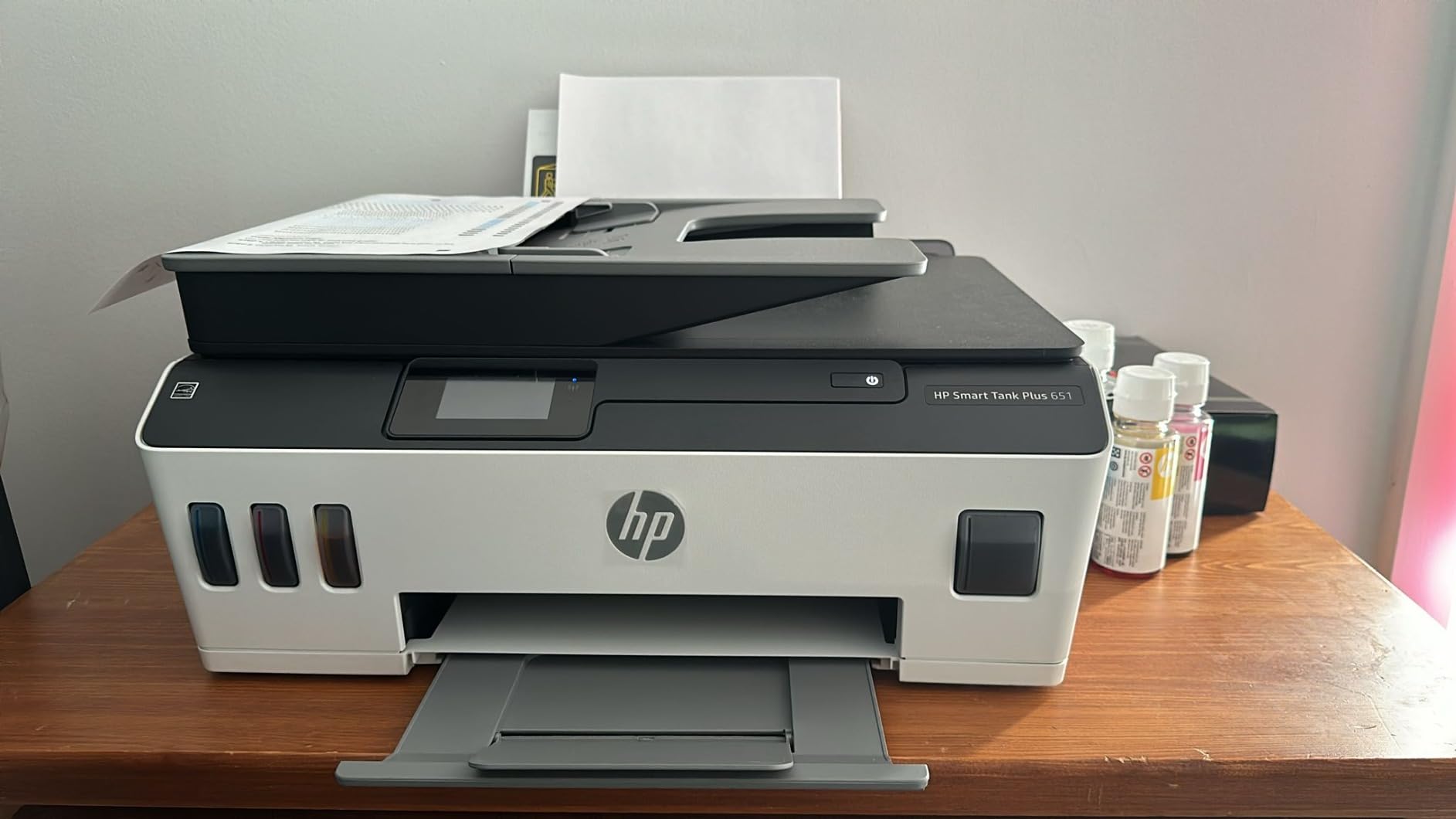HP Smart Tank Plus 651 Wireless All-in-One Printer, Ink Tank Printer-for-Home Use, 2 Years of Ink Included Auto Document Feeder, Mobile Print, Scan, Copy, Fax. (7XV38A) customer photo 2