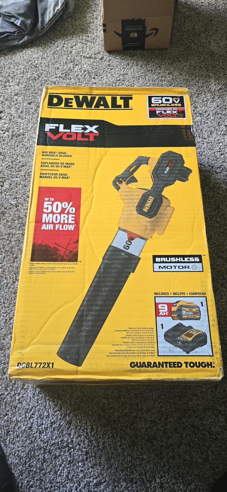 DEWALT 60V MAX* FLEXVOLT Leaf Blower, Cordless, Battery Powered, Handheld, Classic Style, 125-MPH, 600-CFM, Yellow/Black, Tool Only (DCBL772B) customer photo 1