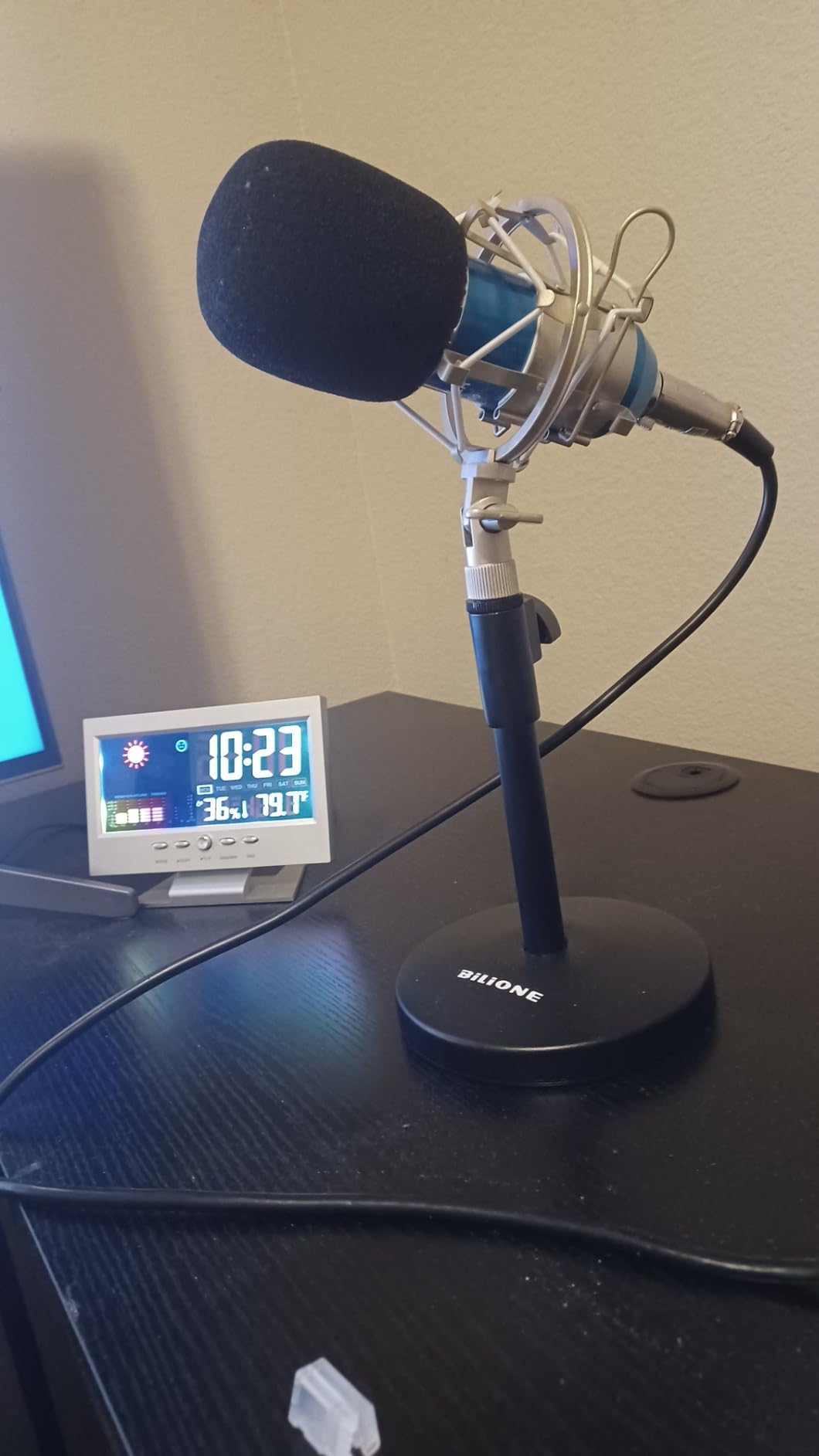 BILIONE 3 in 1 Desktop Microphone Stand, Height Adjustable Table Mic Stand customer photo 2