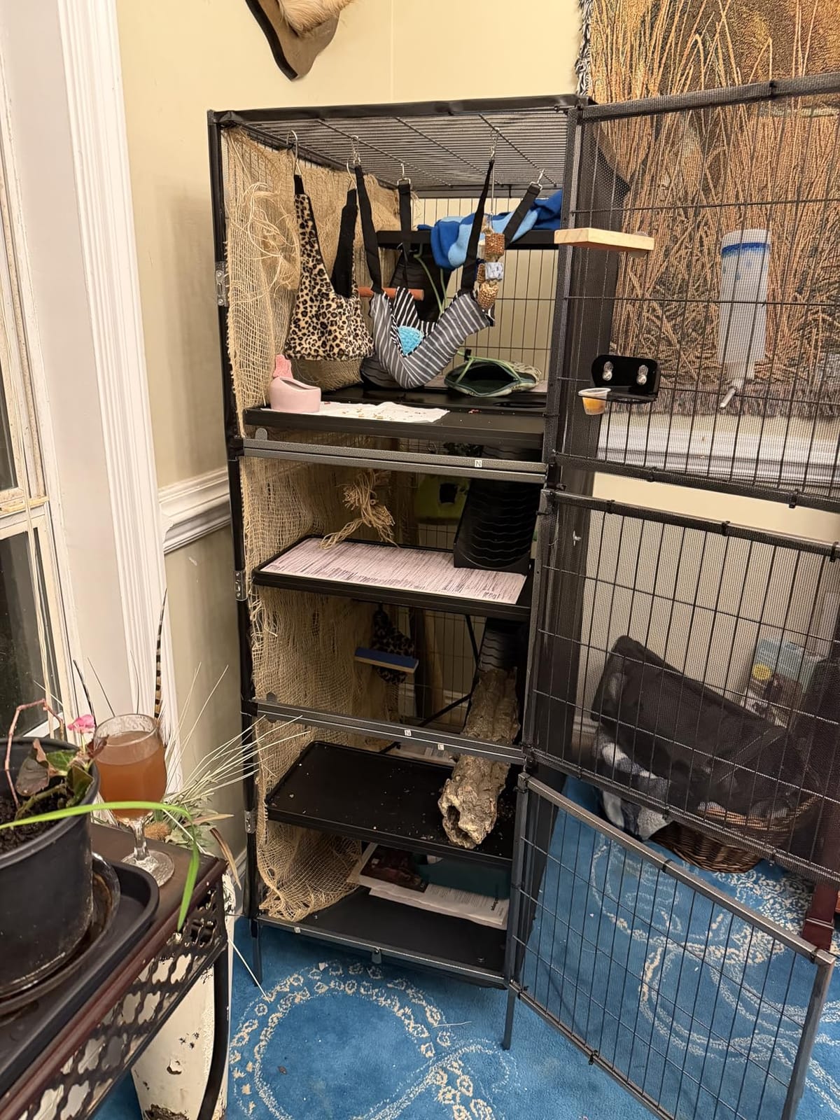 PawHut Metal Small Animal Cage, 4-Tiers Rolling Big Ferret Cage, Gray customer photo 1
