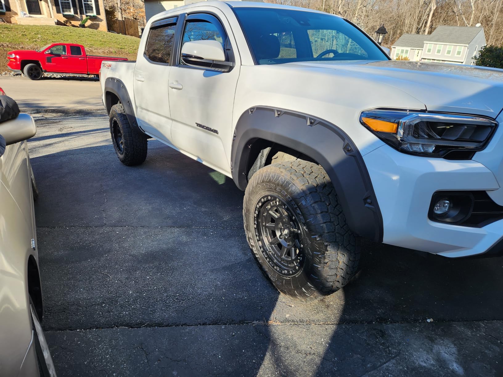 TAC Fender Flares Cover Compatible with 2016-2023 Toyota Tacoma Truck Off-road 4pcs Matte Black Smooth Front & Rear Pocket Rivet Style Pickup All Beds (Single Rear Wheel only) customer photo 1
