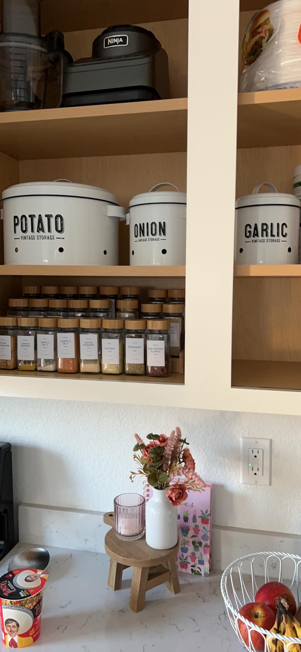 Granrosi Potato and Onion Storage Bin Set with Garlic Storage, White Metal customer photo 1