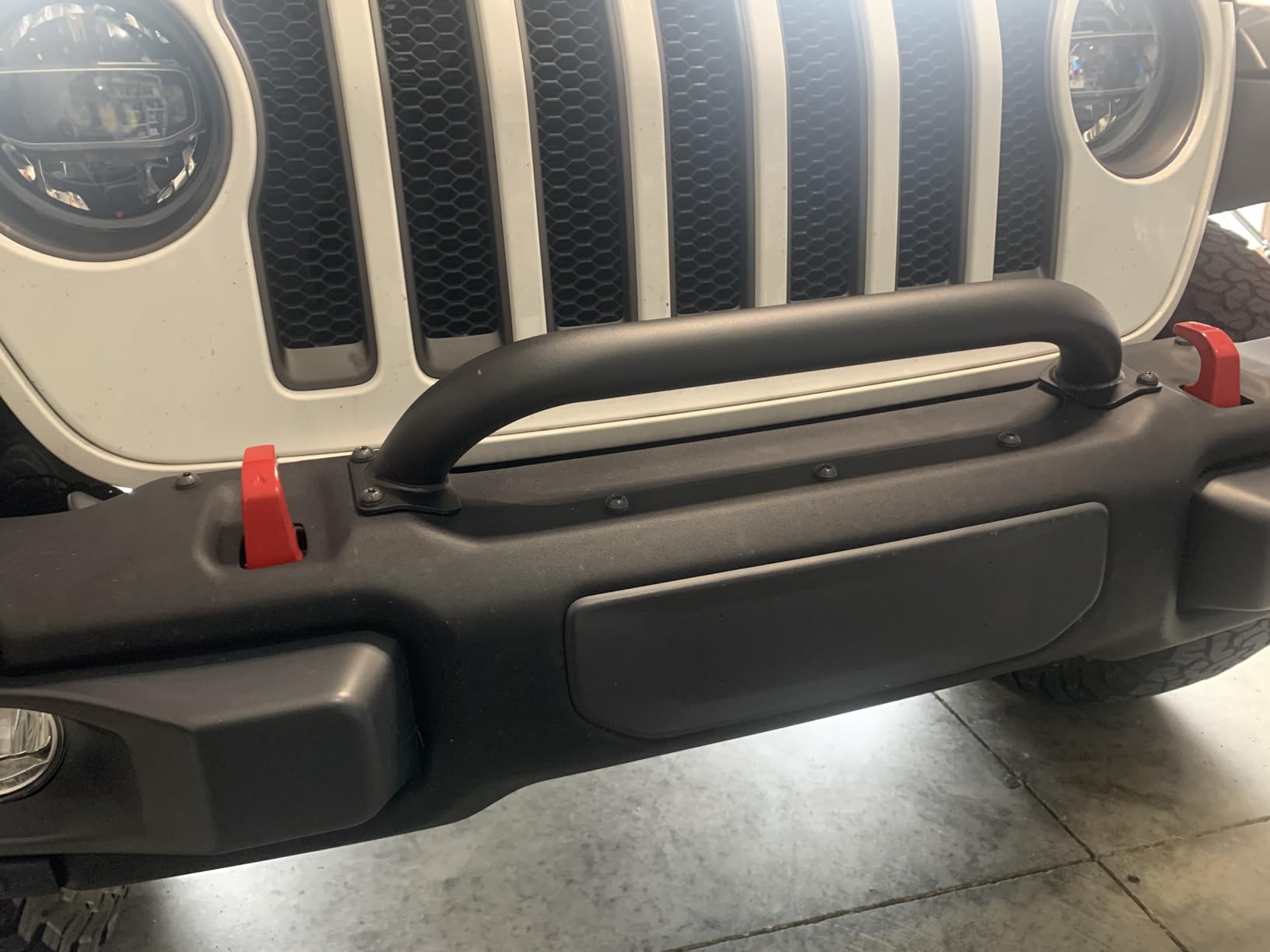 KUAFU 3-1/8 Inch Height Brush Guard Compatible With 2018-2026 Jeep Wrangler JL 2020-2026 Gladiator JT 82215351 Rubicon Brush Guard Front Bumper Grille Guard Protector Brush Push Bar customer photo 1
