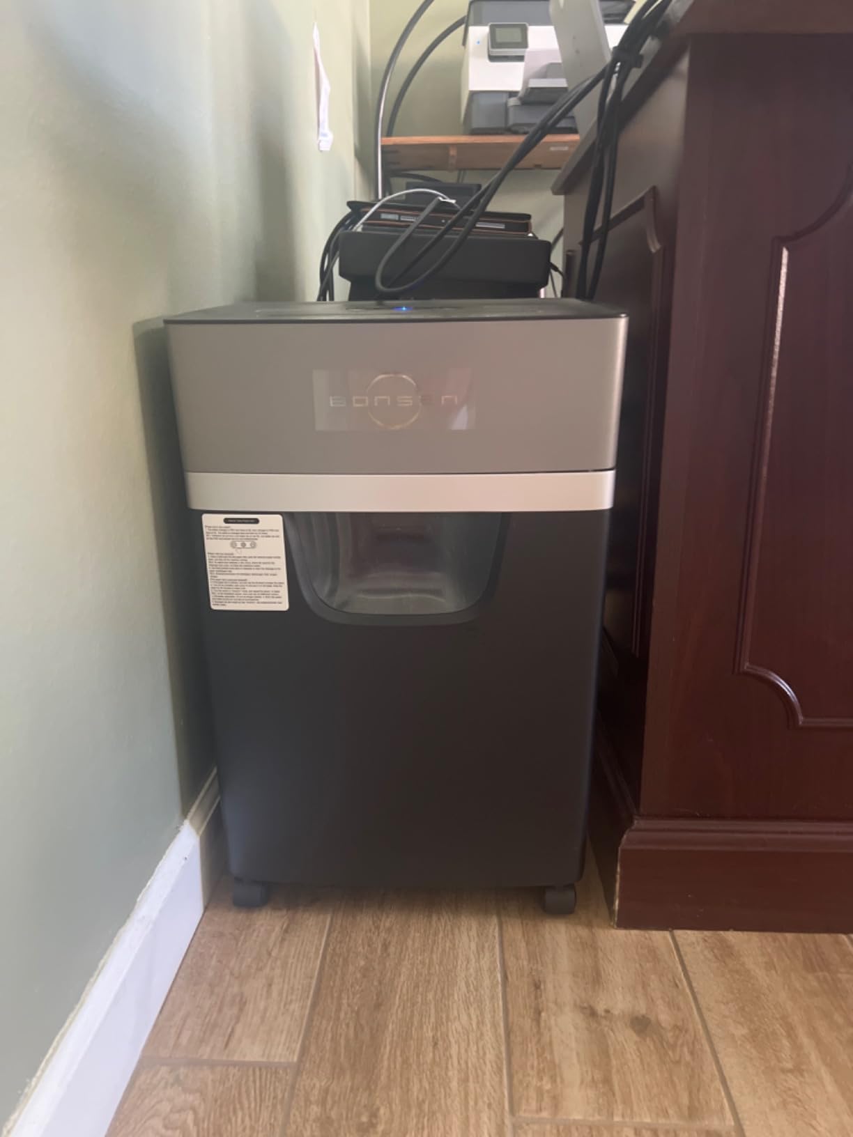 BONSEN 16-Sheet Heavy Duty Paper Shredder for Office, 60-Minute Running Time Cross-Cut CD Shredder with 60dB Low-Noise, 5.3-Gallon Pull Out Bin, Anti-Jam & Quiet Shredder for Home Office (S3102) customer photo 2