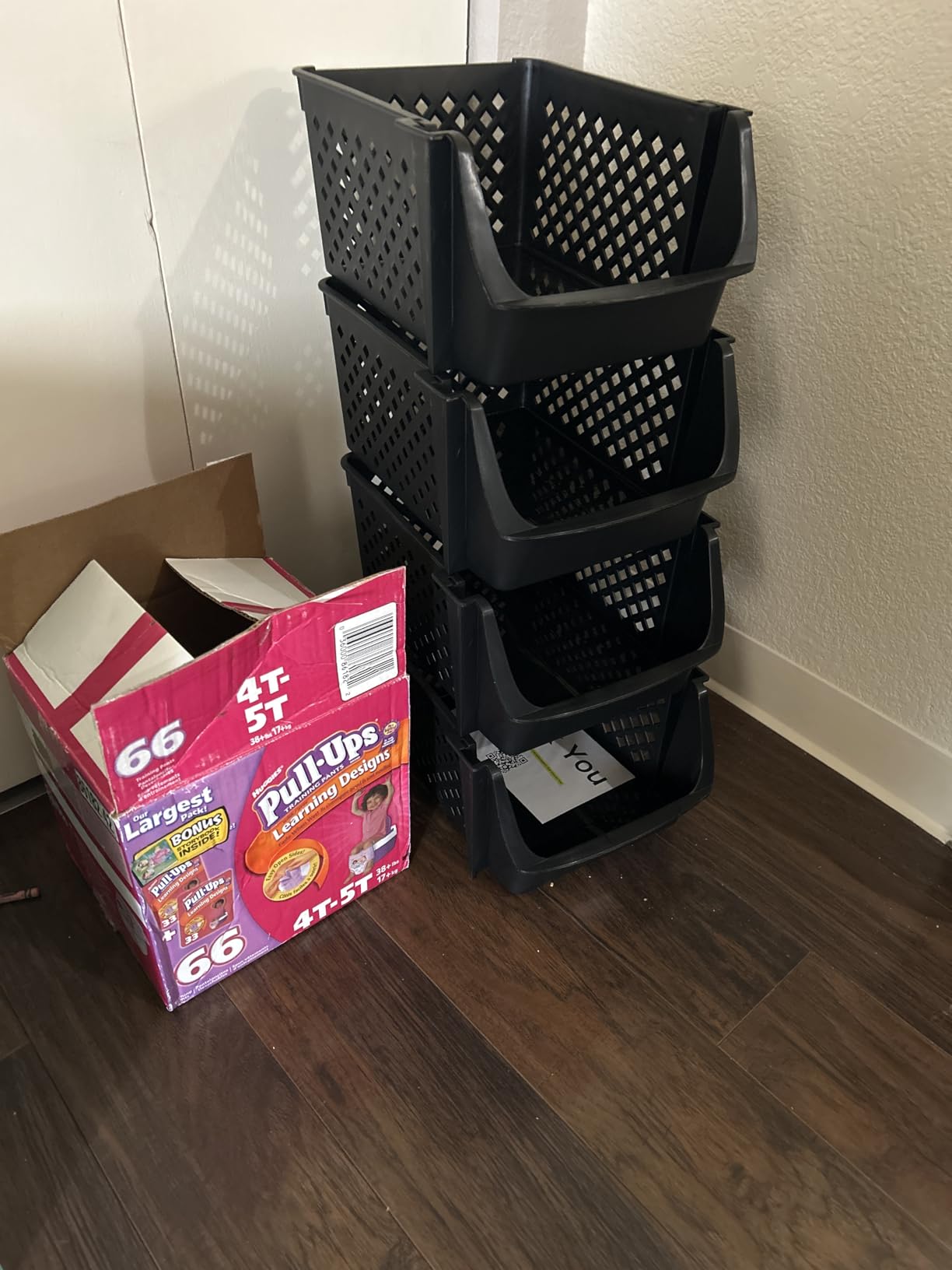 Skywin Stackable Storage Bins Open Front for Pantry Storage, 4 Pack - Black customer photo 1