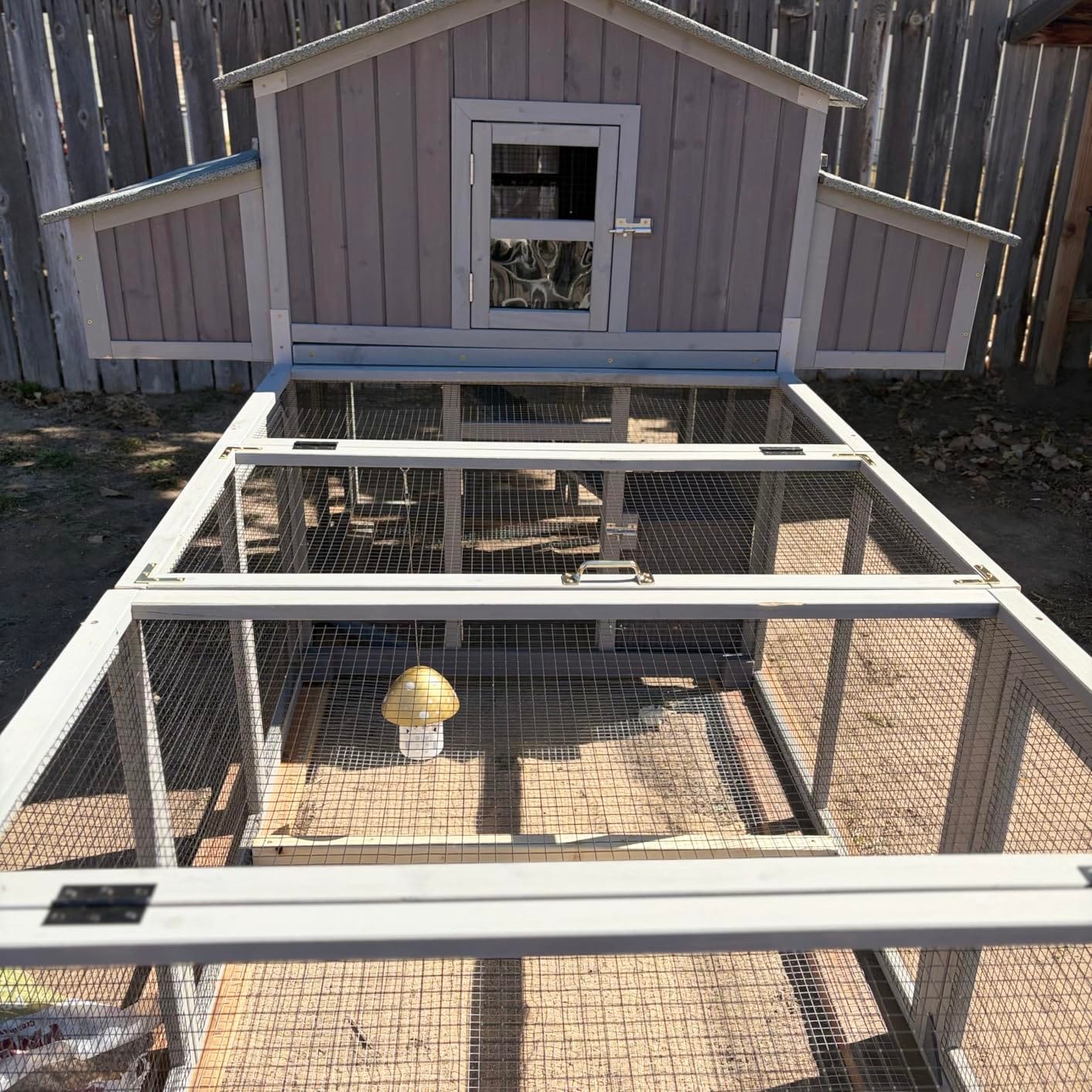 Aivituvin Chicken Coop for 4-6 Chickens/Ducks, Outdoor Wooden Chicken House Large Hen House Poultry Cage with Two Nesting Boxes (Grey, AIR45) customer photo 2