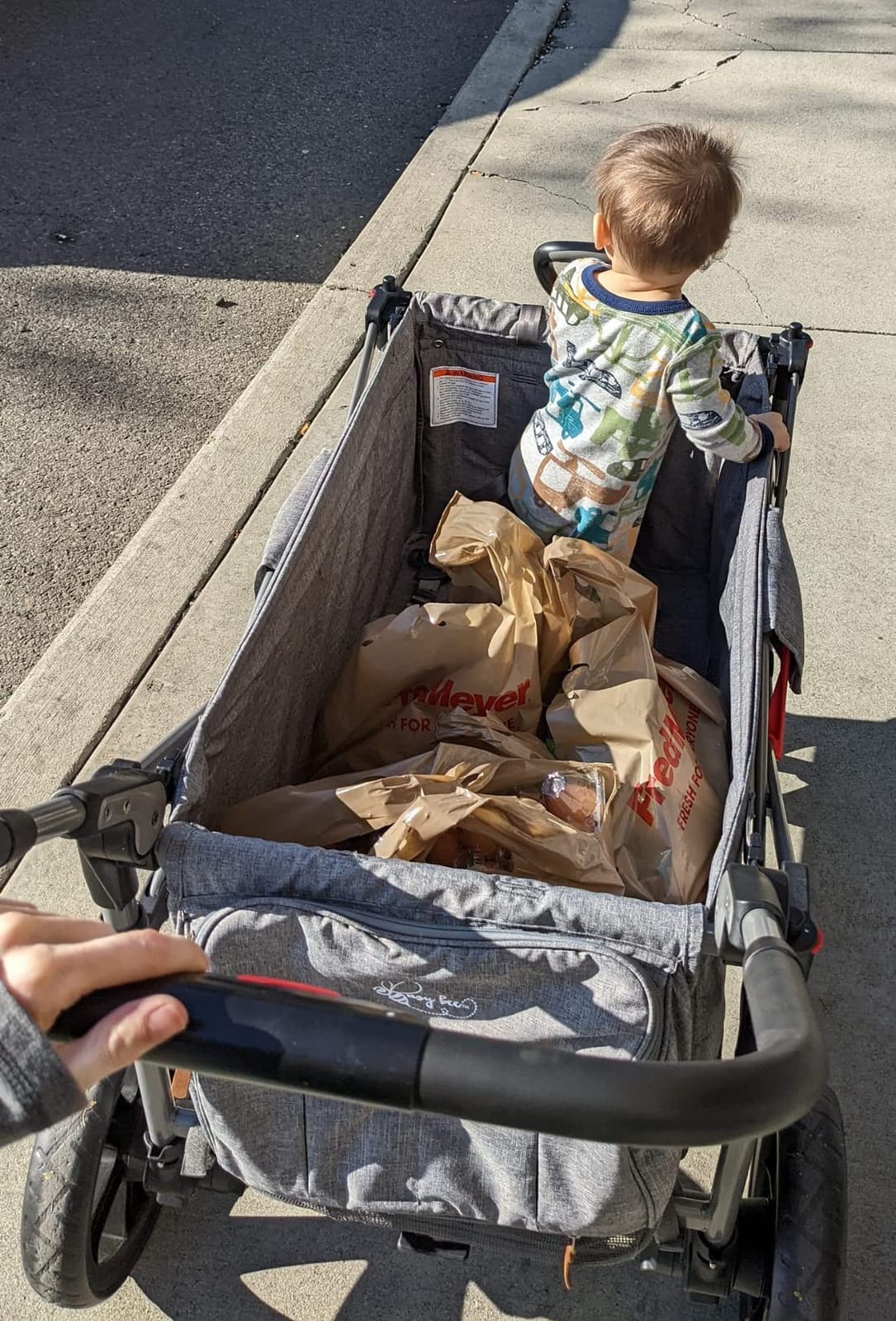 BusyBee Foldable Stroller Wagon for 2 Kids, Dual 5-Point Harnesses, Gray customer photo 2