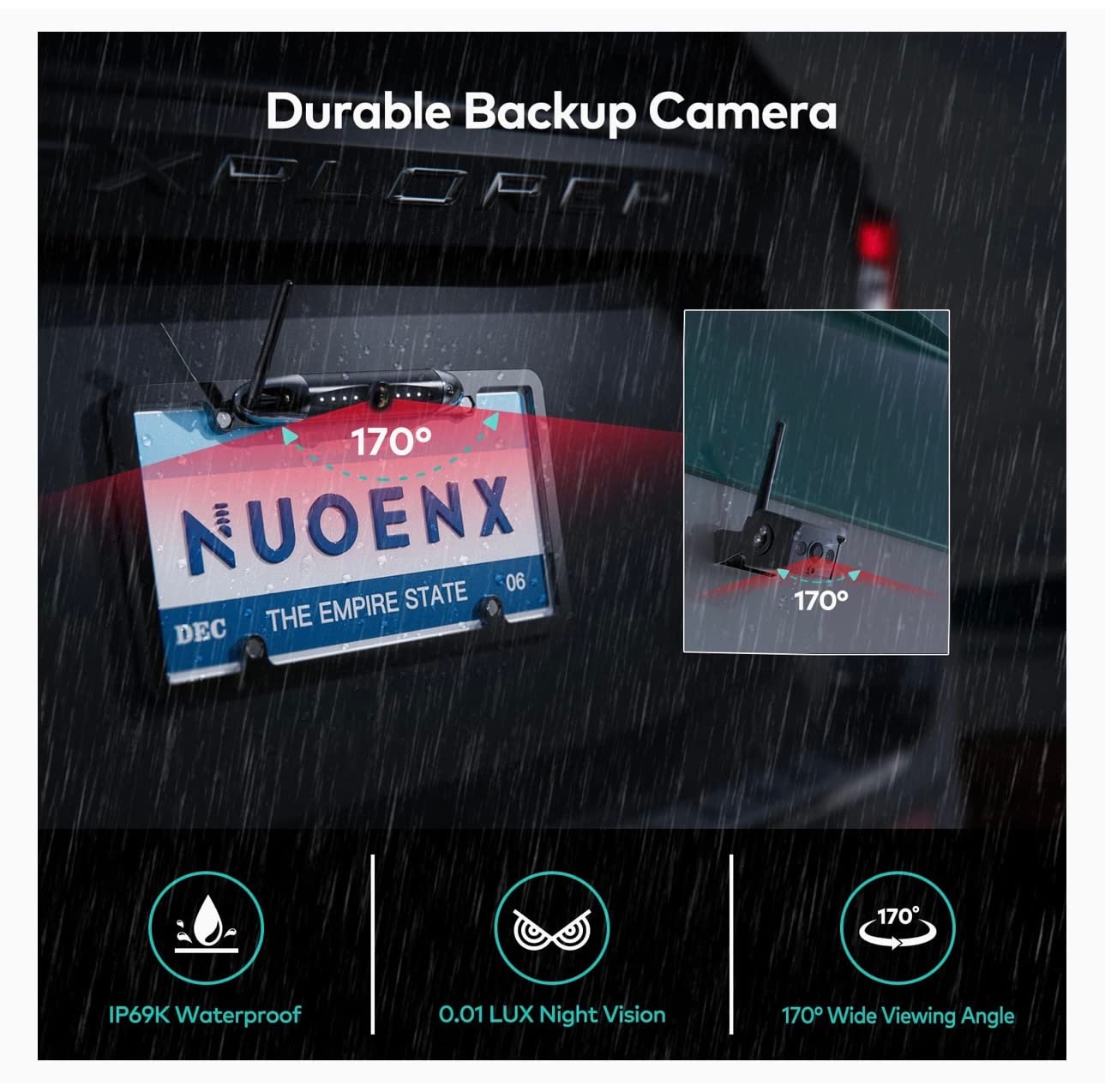Wireless Backup Camera, 7 Inch Monitor Rear View Camera System for RV, Trailers, Trucks, 5th Wheels, Support 2 Cameras, IP69 Waterproof 18 LED IR Night Vision 152° View Camera, DIY Guide Lines customer photo 1