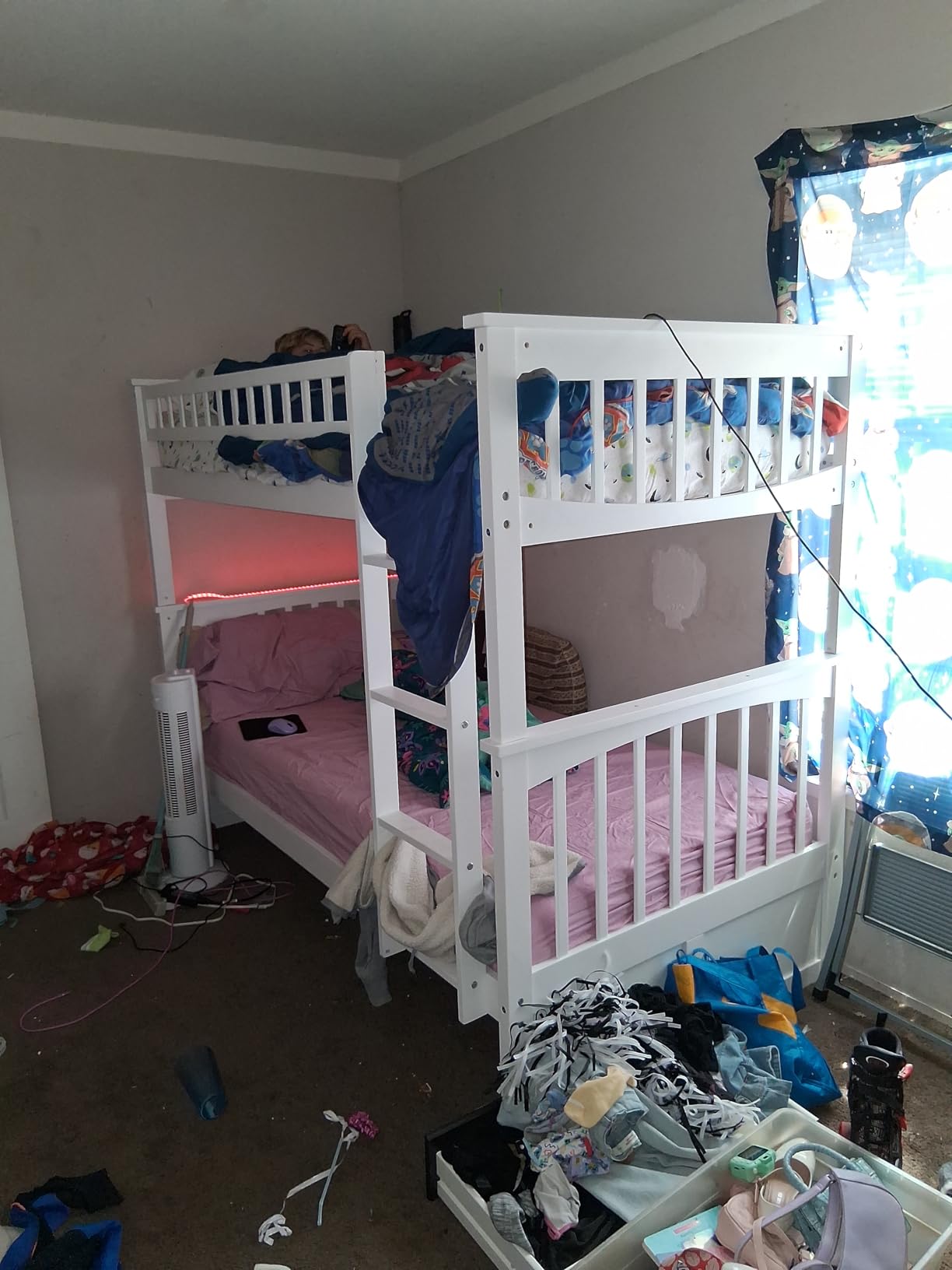 Harper & Bright Convertible Wood Twin-Over-Twin Bunk Bed with Storage Drawers and Ladder - Can Be Divided Into Two Daybeds (White) customer photo 1