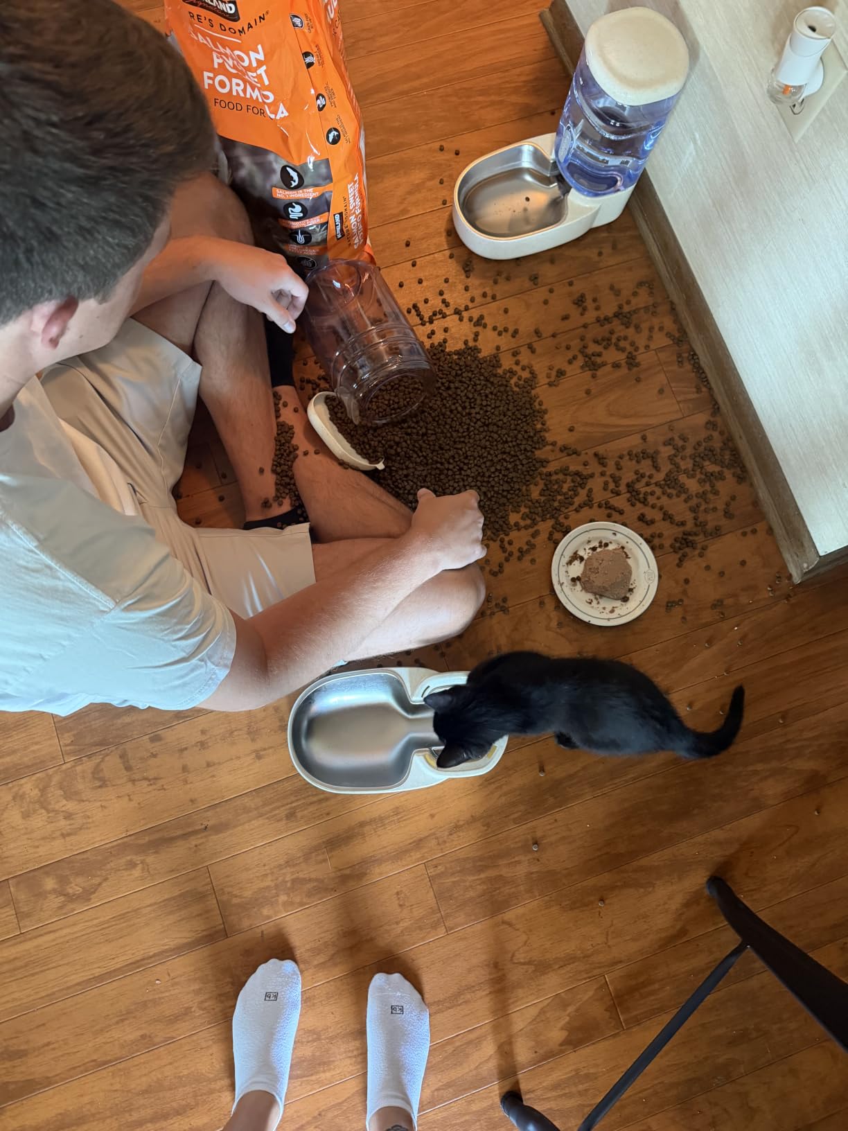Kacoomi Automatic Dog Cat Feeder and Water Dispenser Gravity Food Feeder and Waterer Set with Pet Food Bowl for Small Medium Dog Puppy Kitten, Large Capacity 1 Gallon x 2 customer photo 2